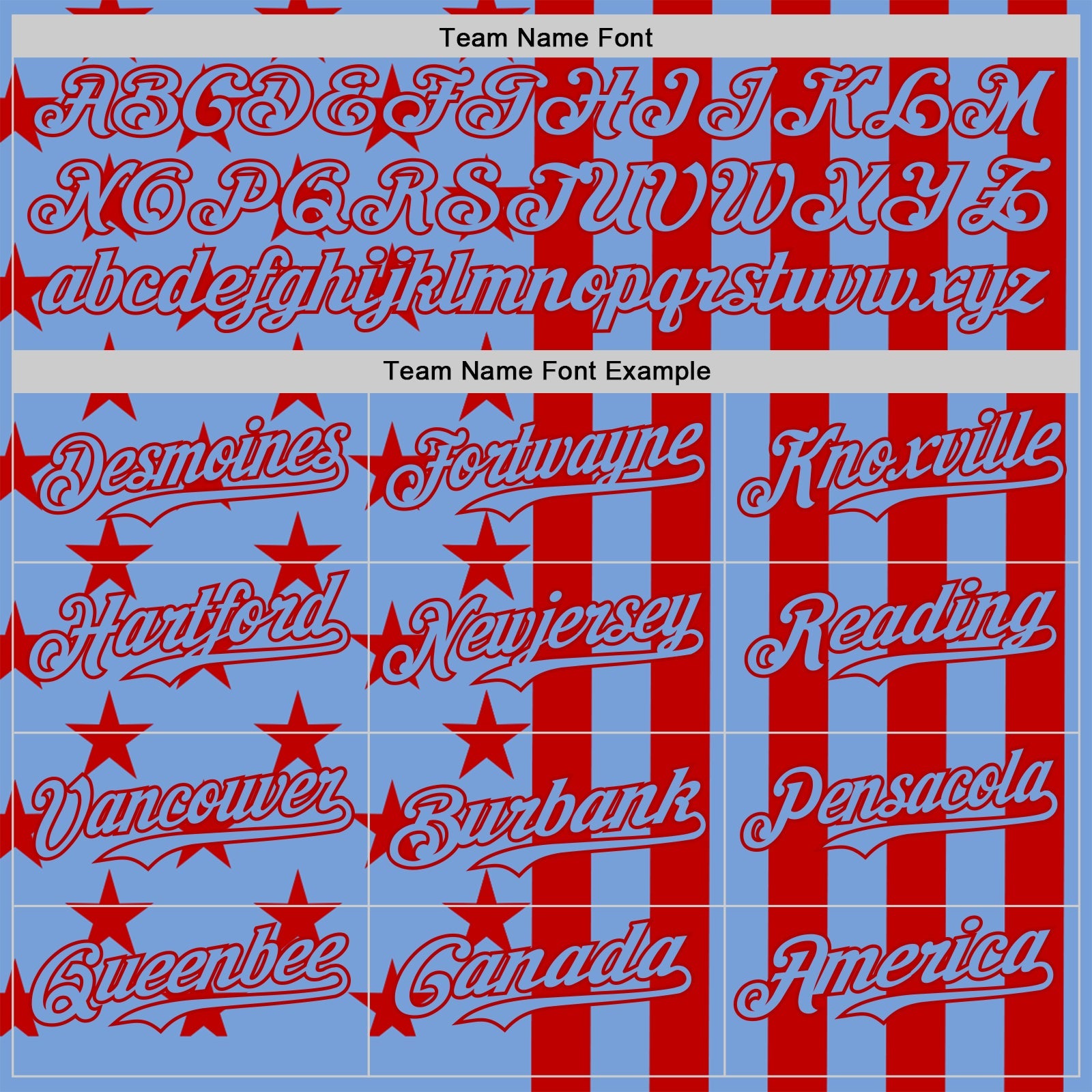 Custom Powder Blue-Red USA Flag Patriotic Split Stars and Stripes Authentic Baseball Jersey view 4