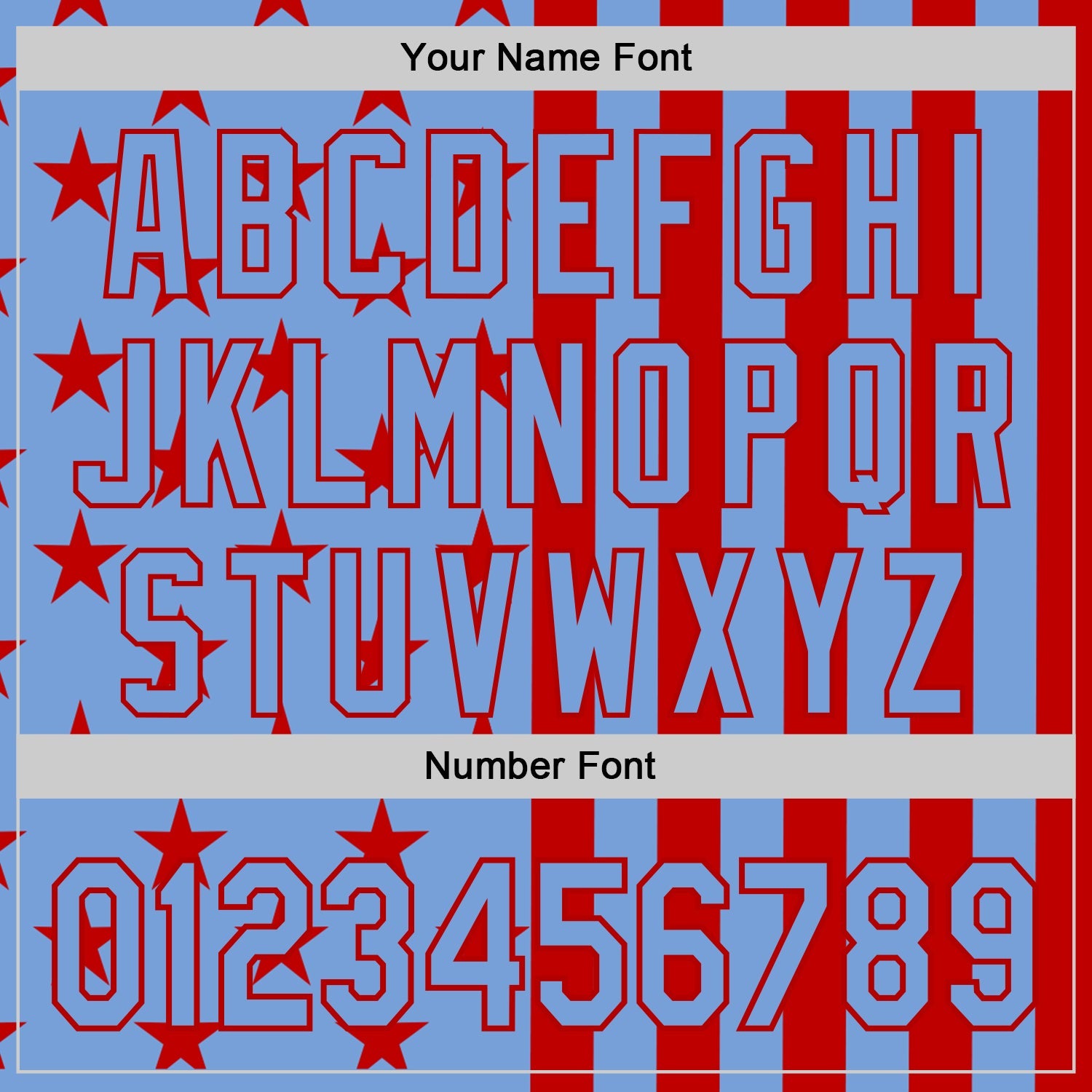 Custom Powder Blue-Red USA Flag Patriotic Split Stars and Stripes Authentic Baseball Jersey view 5