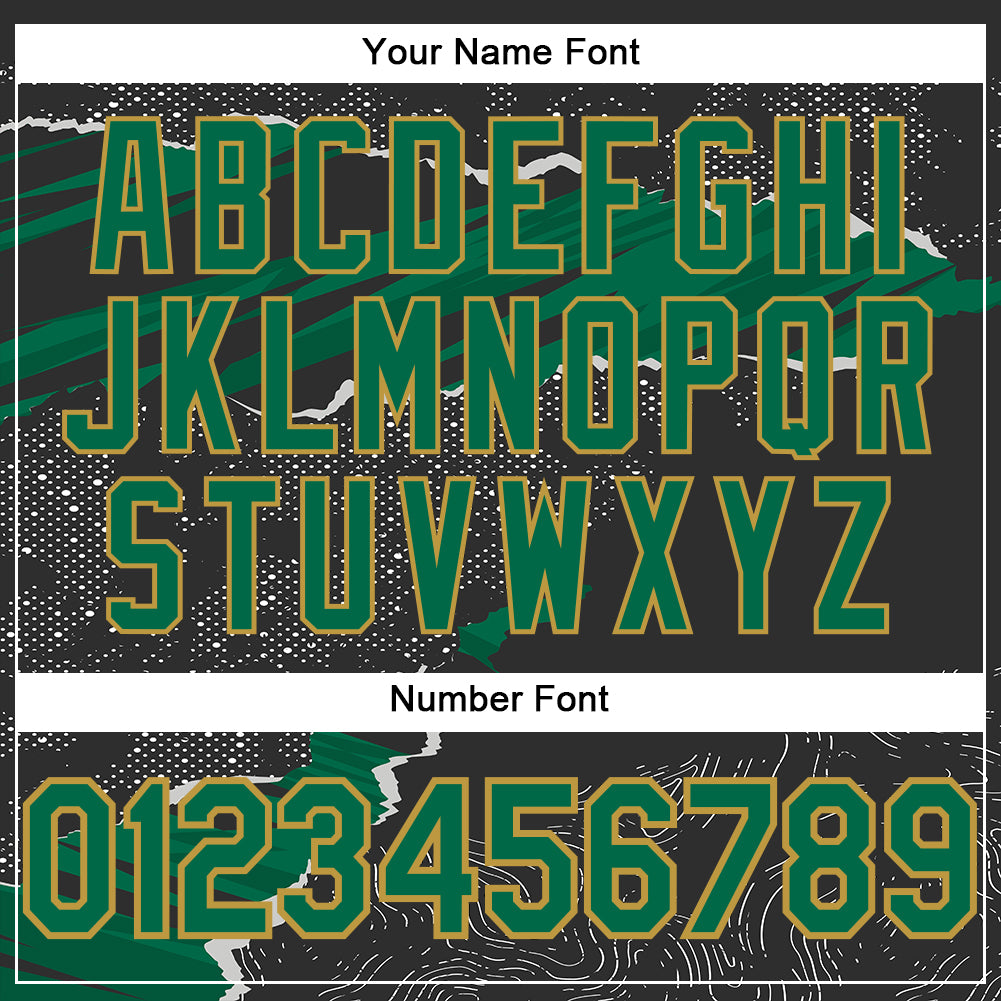 Custom Stitched Black Kelly Green-Old Gold 3D Pattern Design Torn Paper Style Sports Pullover Sweatshirt Hoodie view 4
