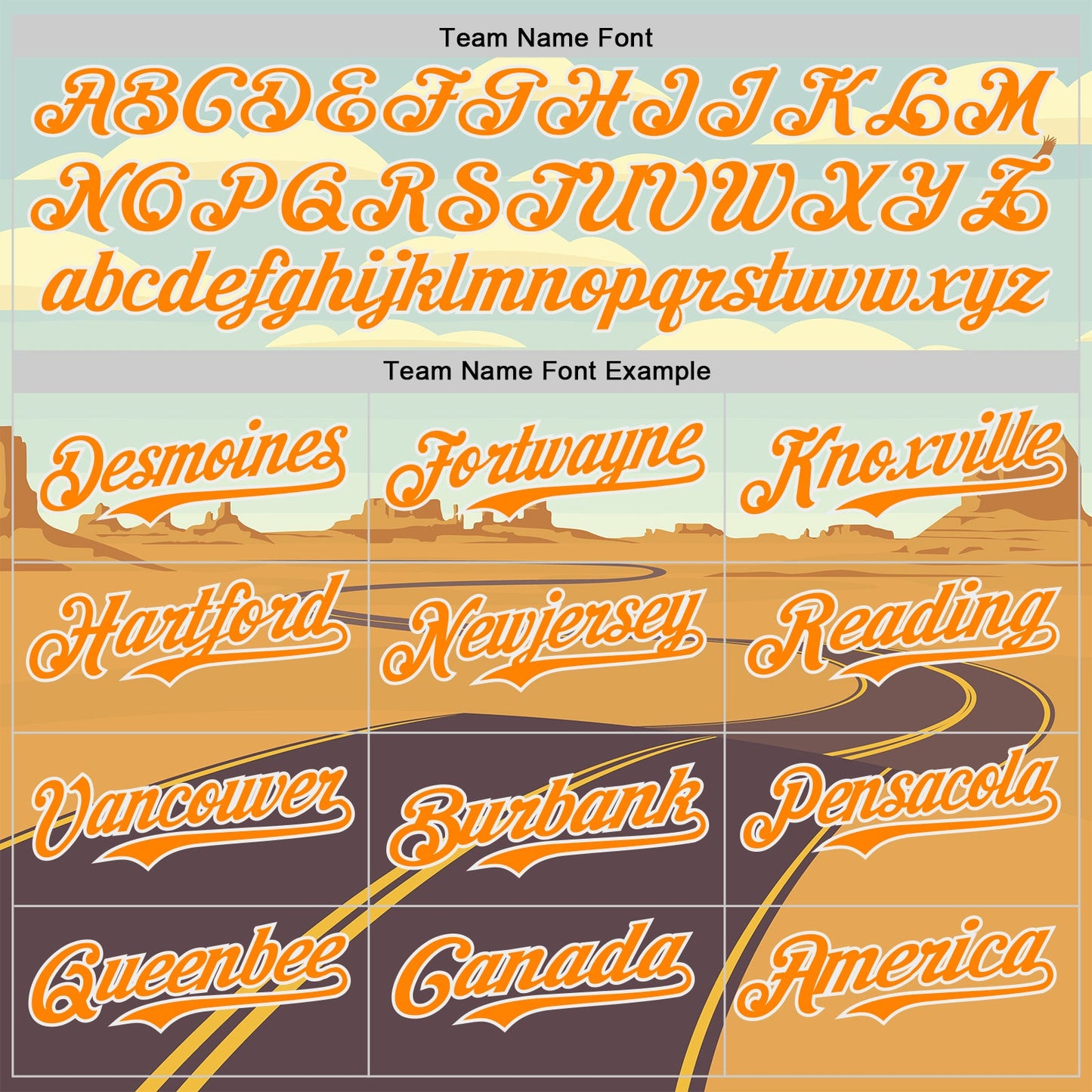 Custom Blue Bay Orange-White Route 66 Desert Americana Road Trip Authentic Baseball Jersey view 4