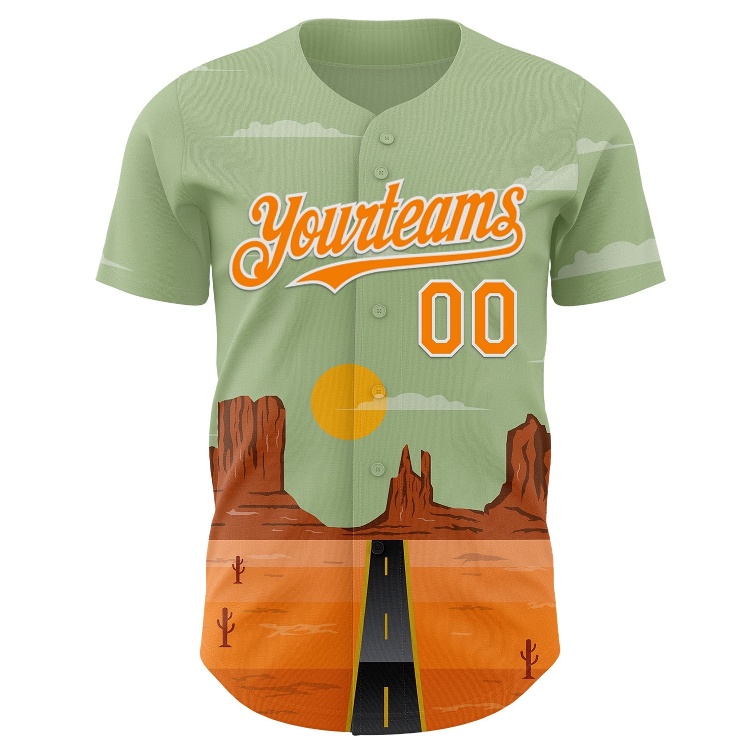 Custom Green Bay Orange-White Desert Americana Road Trip Authentic Baseball Jersey view 2