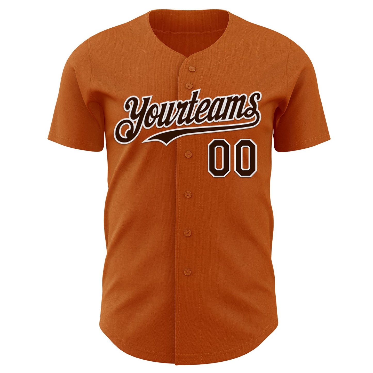 Custom Texas Orange Brown-White Route 66 Americana Road Trip Authentic Baseball Jersey view 2