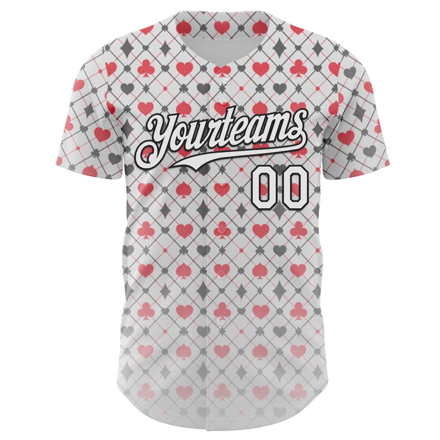 Custom White-Black Las Vegas Poker Club Authentic Baseball Jersey view 2