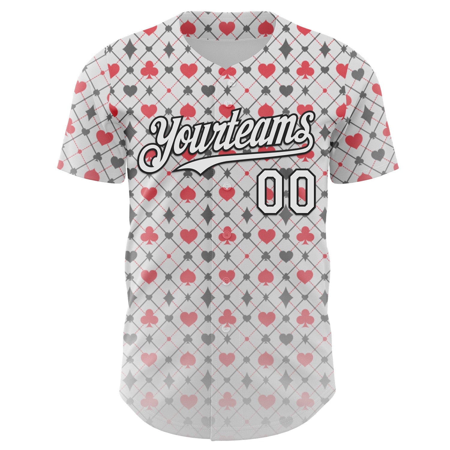 Custom White-Black Las Vegas Poker Club Authentic Baseball Jersey view 2