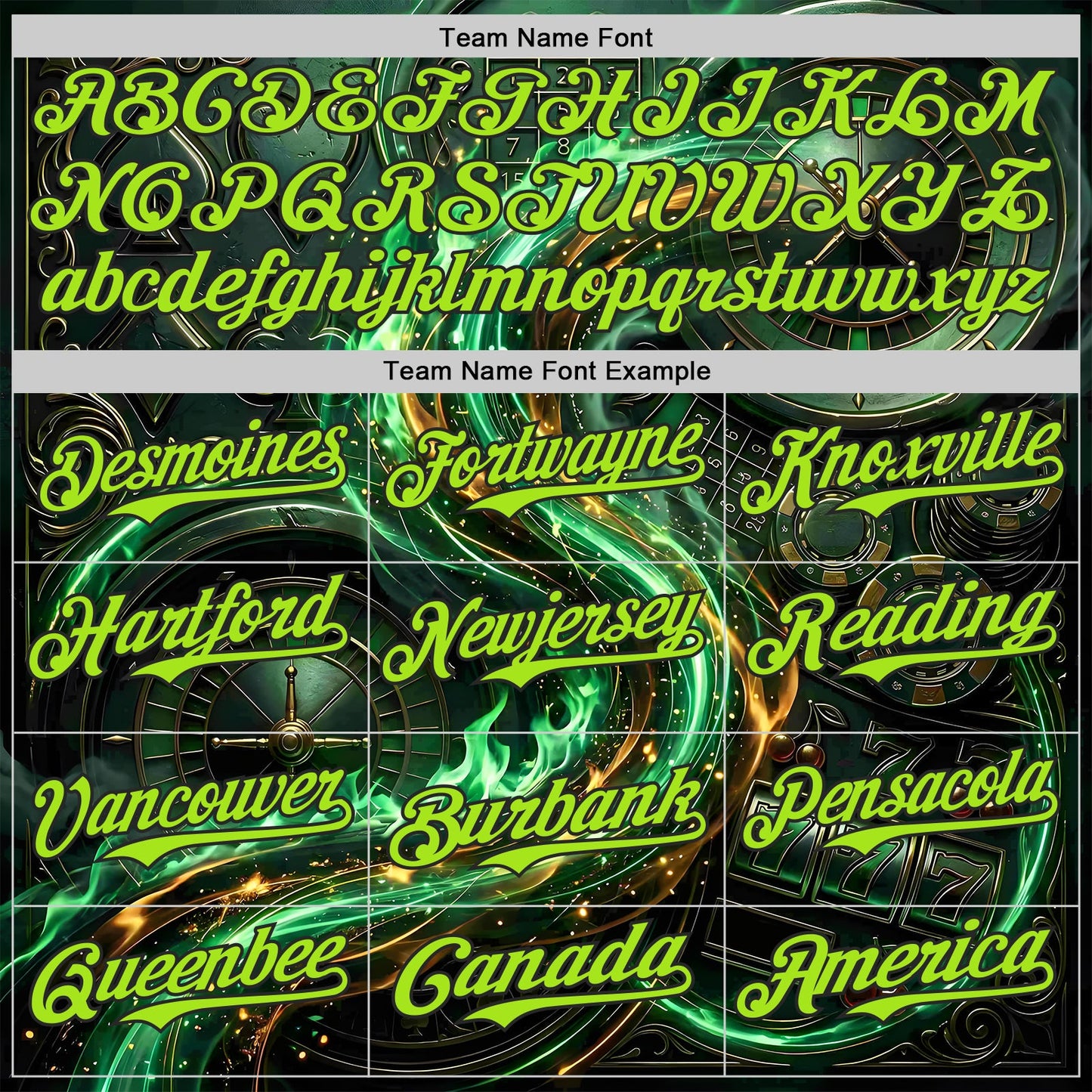 Custom Black-Neon Green Las Vegas Poker Club Authentic Baseball Jersey view 4