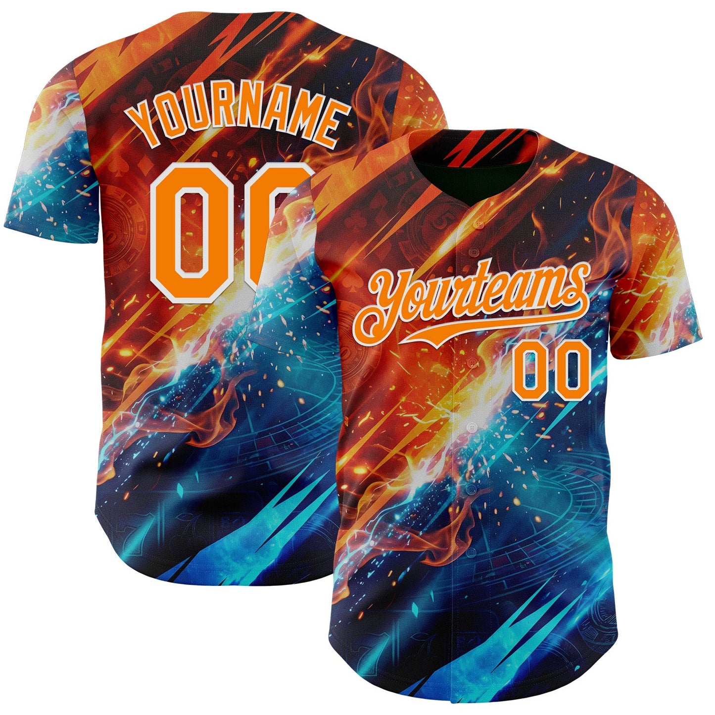 Custom Black Bay Orange Blue-White Las Vegas Poker Club Authentic Baseball Jersey - Main View