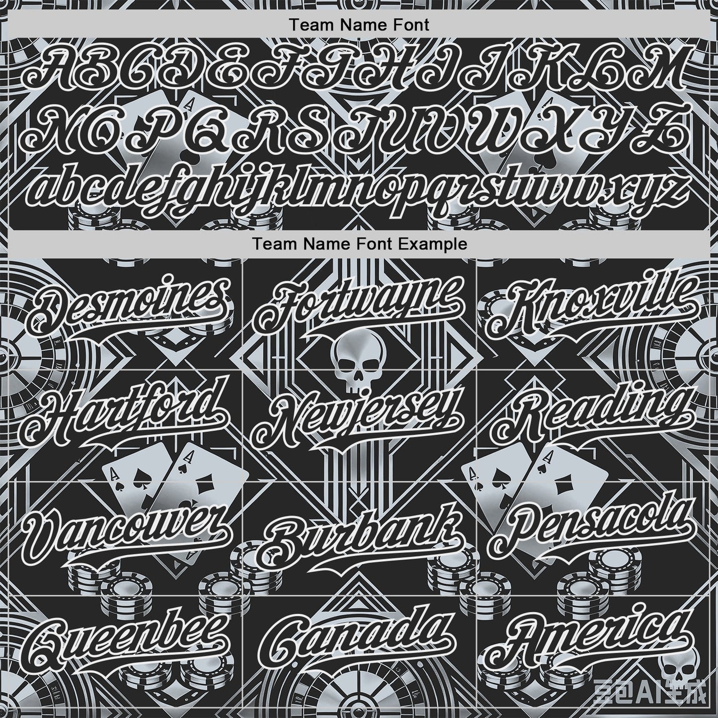 Custom Black-White Las Vegas Poker Club Authentic Baseball Jersey view 4
