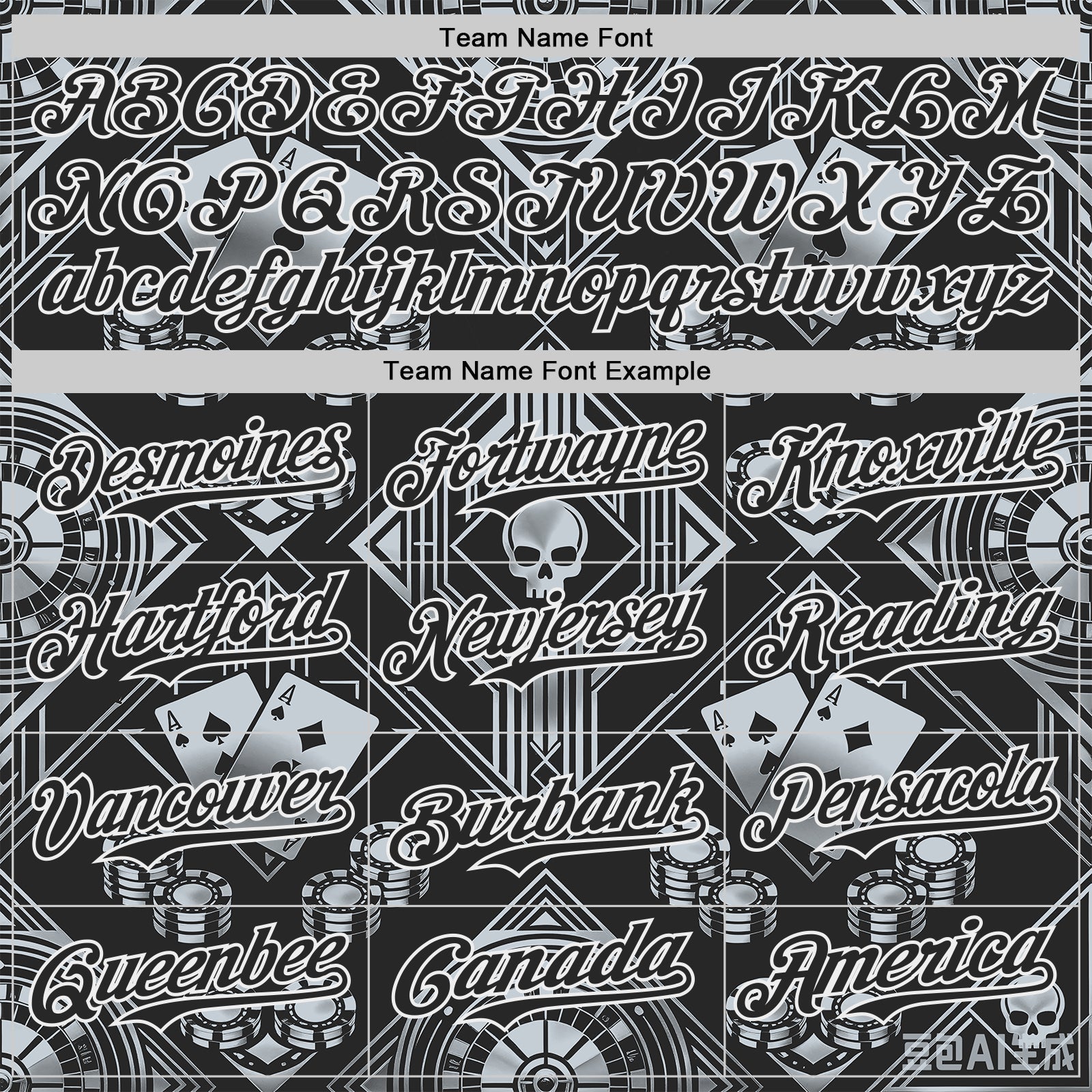 Custom Black-White Las Vegas Poker Club Authentic Baseball Jersey view 4
