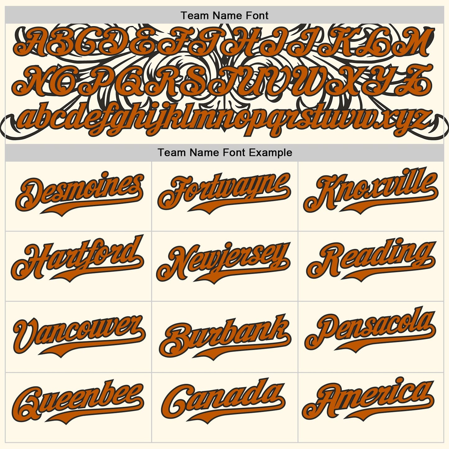 Custom Cream Texas Orange-Black Baroque Floral Scroll Authentic Baseball Jersey view 4