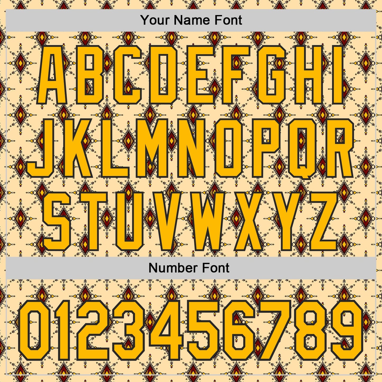 Custom Yellow Gold-Black Geometric Ethnic Authentic Baseball Jersey view 5