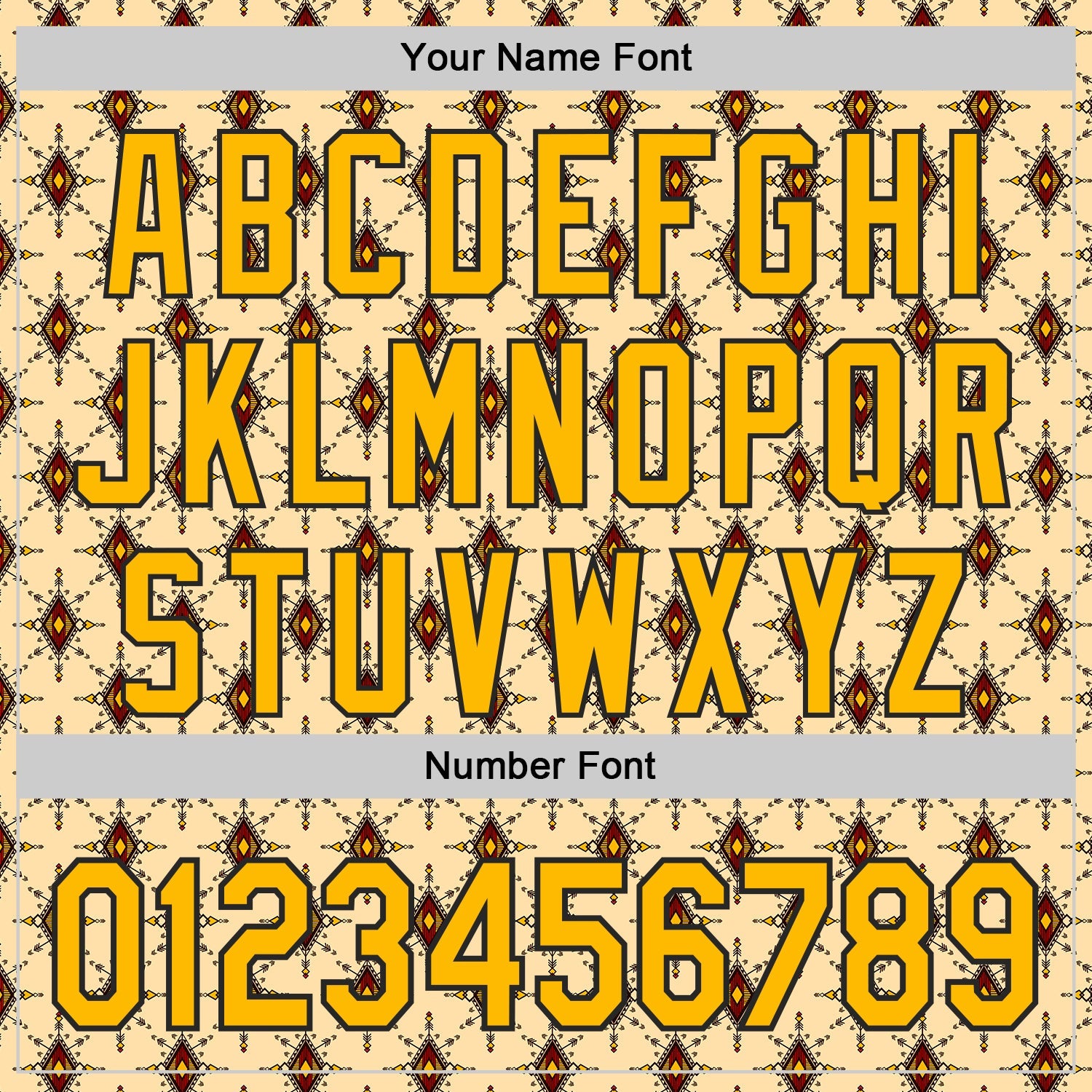 Custom Yellow Gold-Black Geometric Ethnic Authentic Baseball Jersey view 5