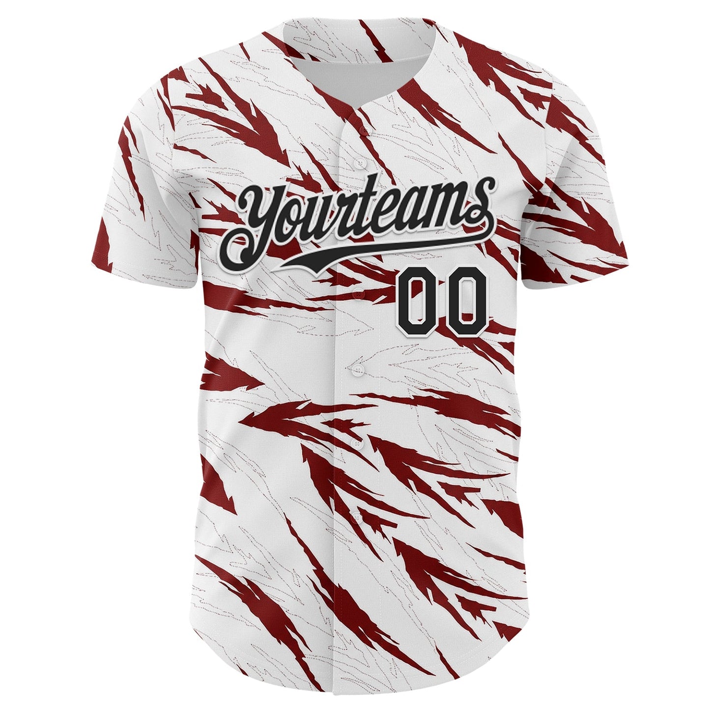 Custom White-Black Flame Feather Authentic Baseball Jersey view 2