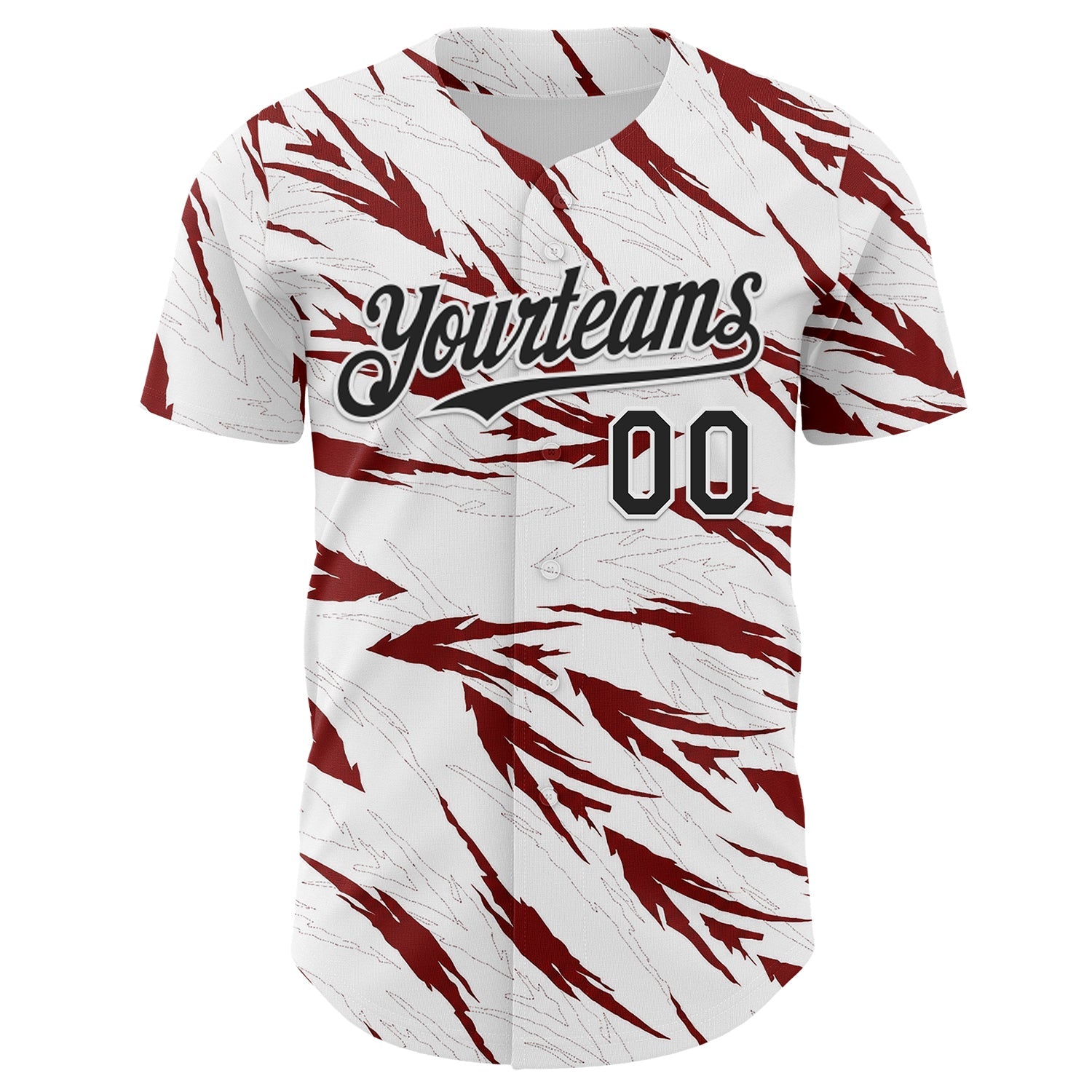 Custom White-Black Flame Feather Authentic Baseball Jersey view 2