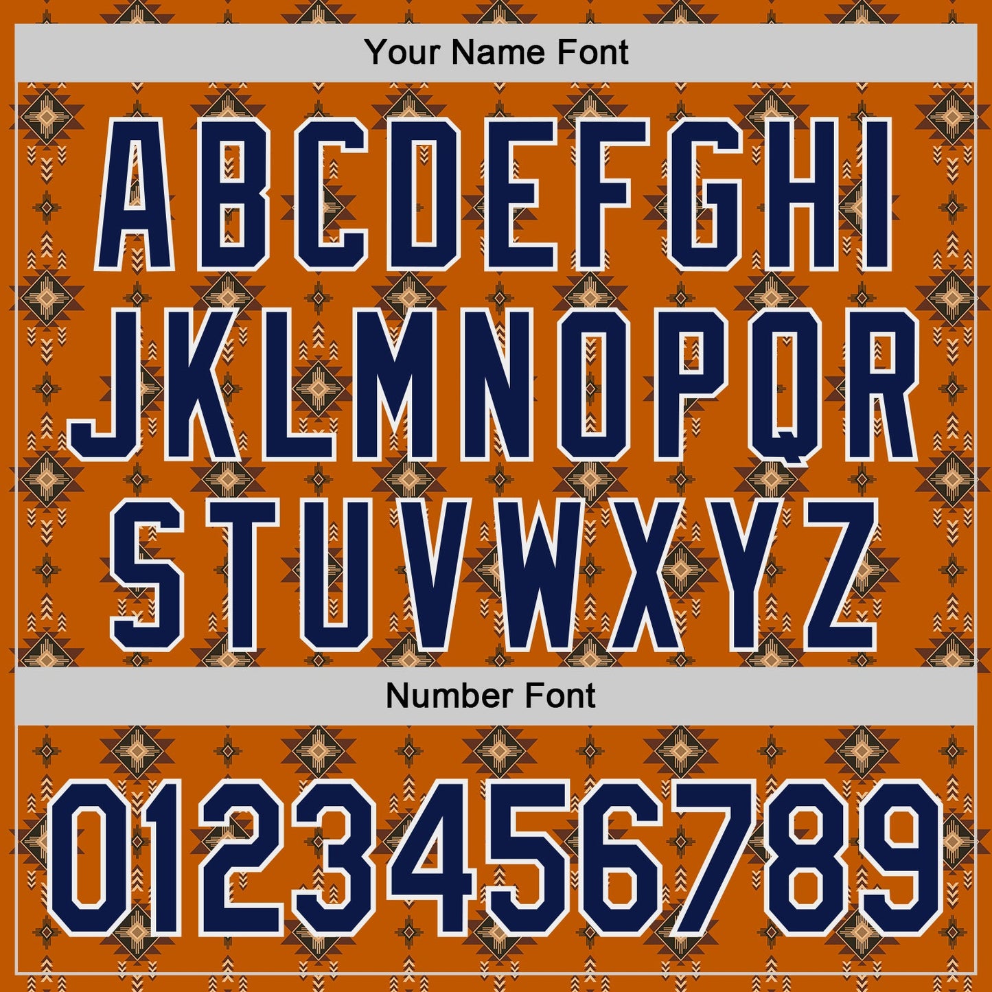 Custom Texas Orange Navy-White Tribal Ethnic Authentic Baseball Jersey view 5