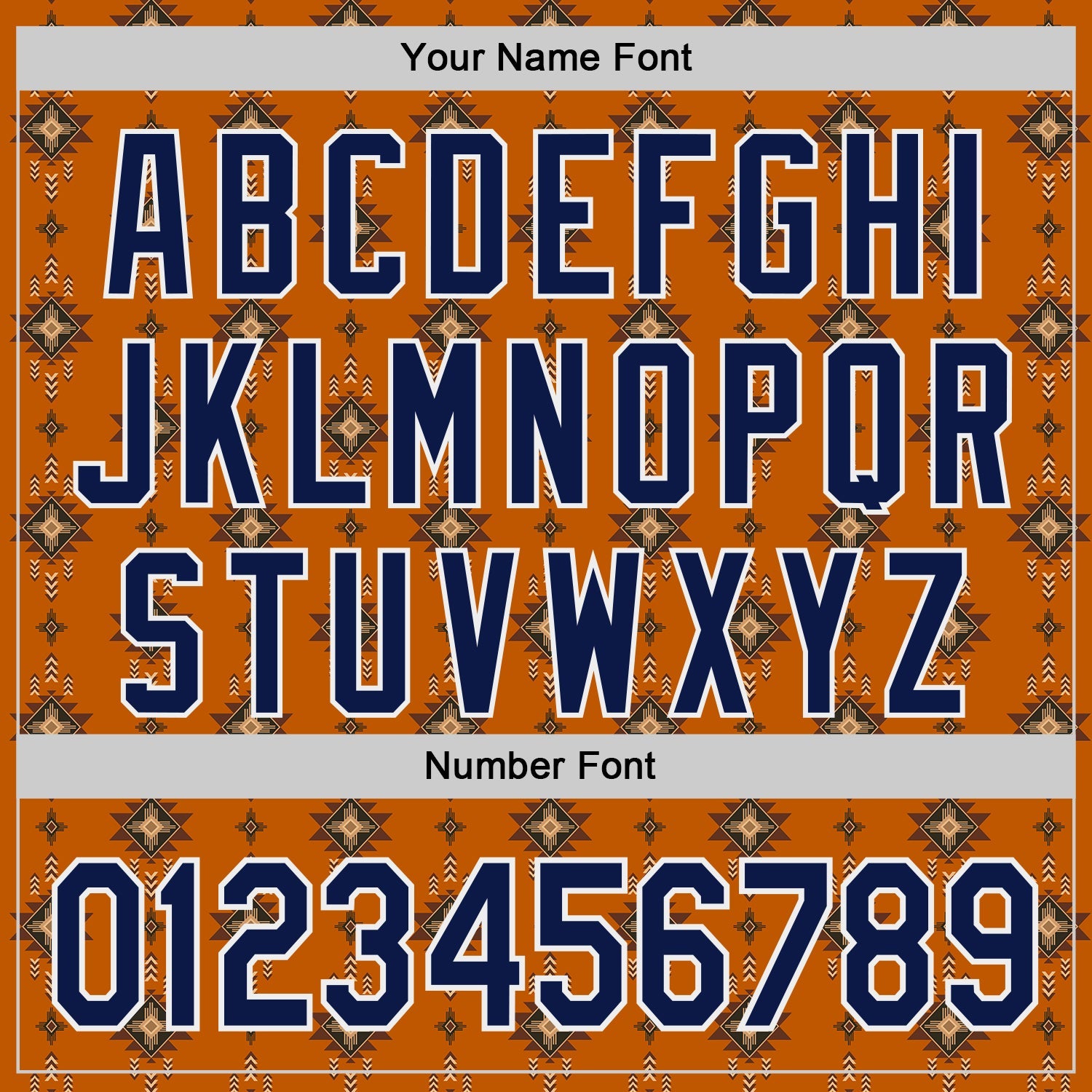 Custom Texas Orange Navy-White Tribal Ethnic Authentic Baseball Jersey view 5