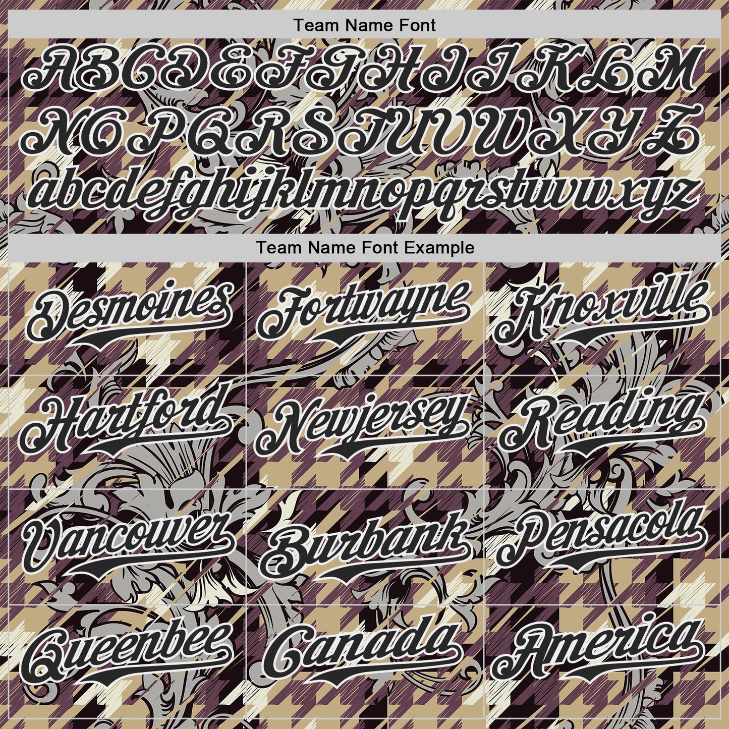 Custom Brown Black-White Baroque Floral Scroll Authentic Baseball Jersey view 4