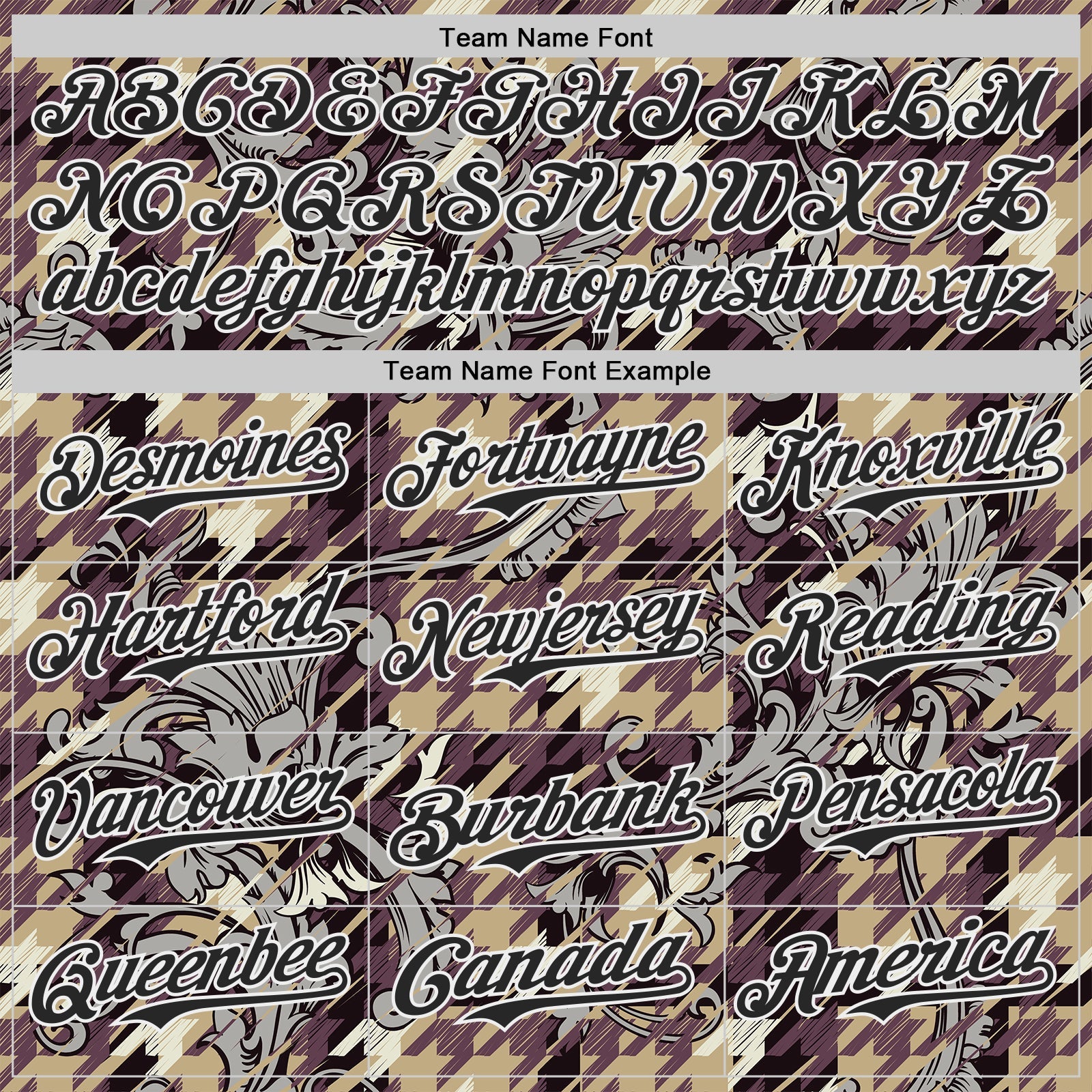 Custom Brown Black-White Baroque Floral Scroll Authentic Baseball Jersey view 4