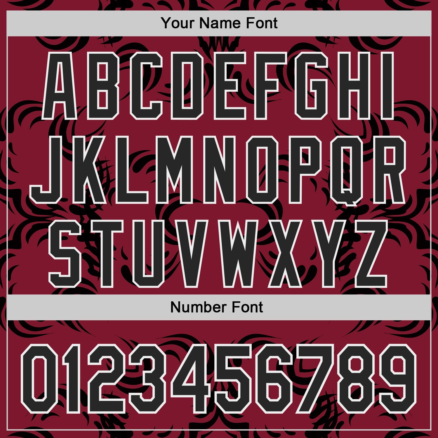 Custom Crimson Black-White Baroque Floral Scroll Authentic Baseball Jersey view 5