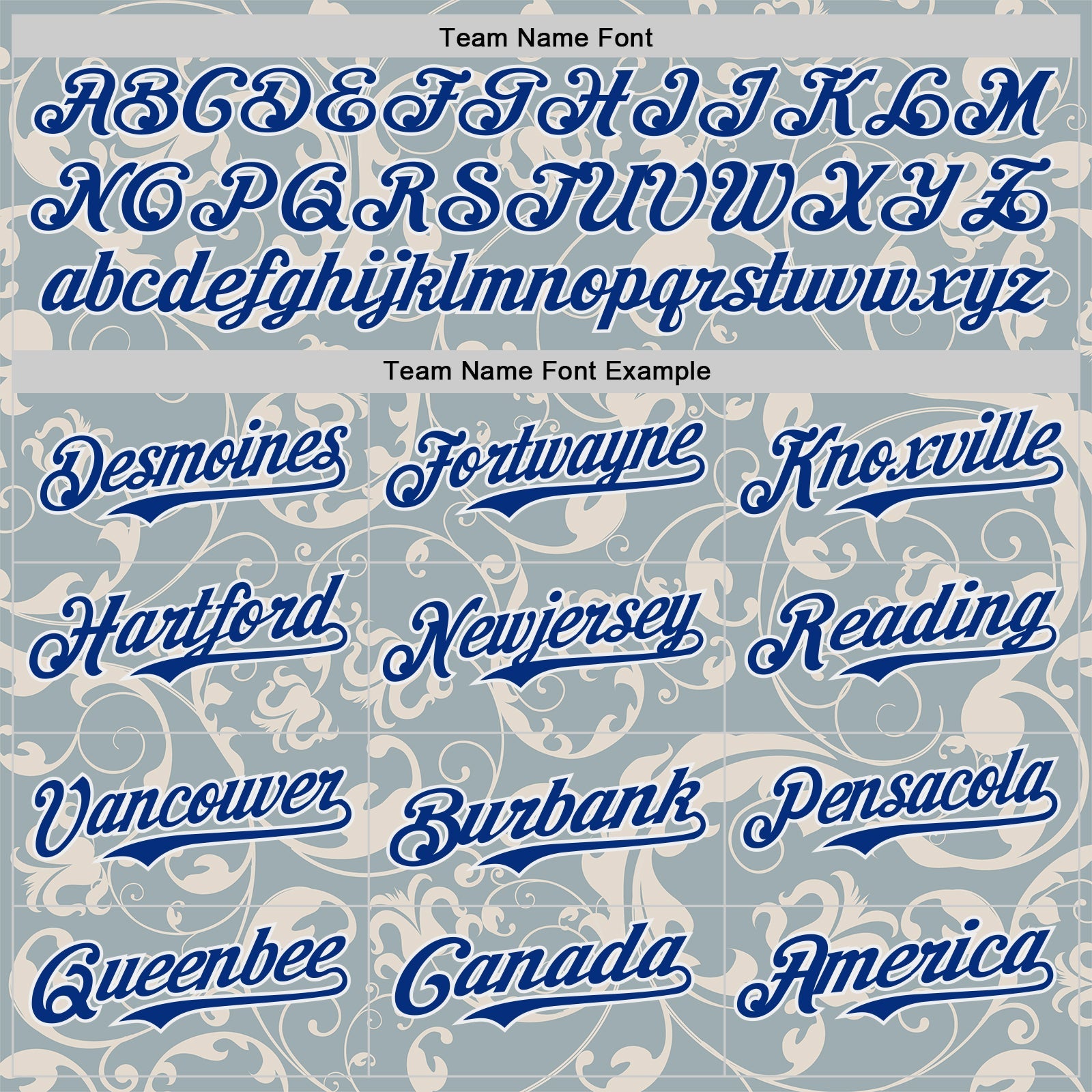 Custom Blue Royal-White Baroque Floral Scroll Authentic Baseball Jersey view 4
