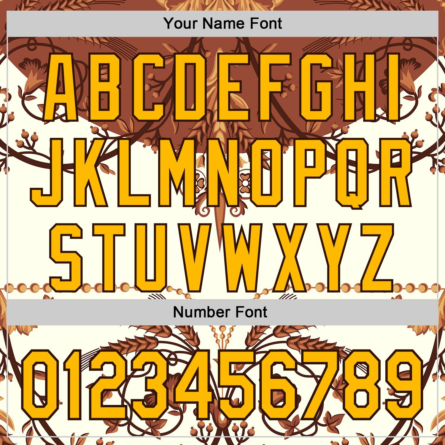 Custom Brown-Gold Baroque Floral Scroll Authentic Baseball Jersey view 5
