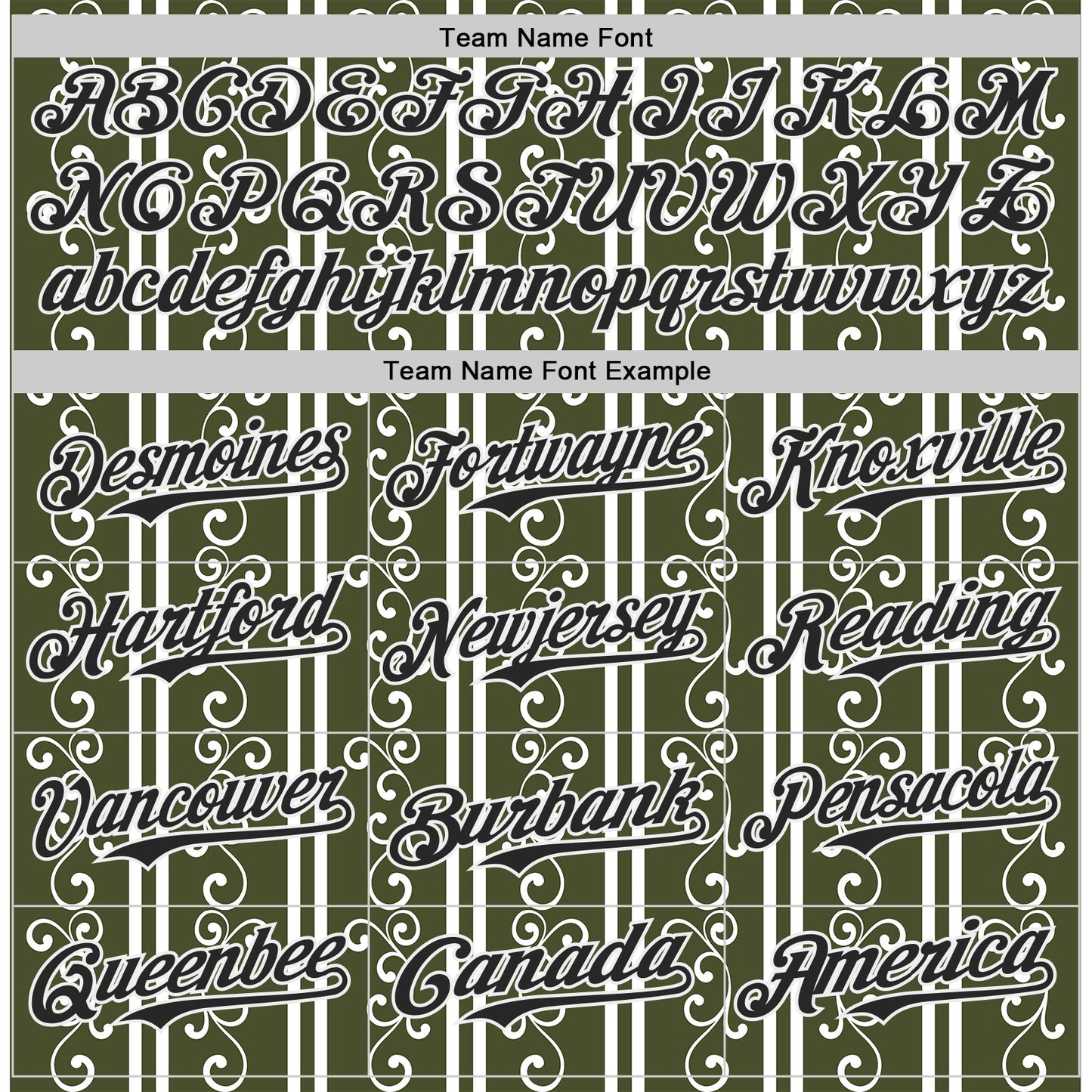 Custom Olive Black-White Baroque Floral Scroll Authentic Baseball Jersey view 4