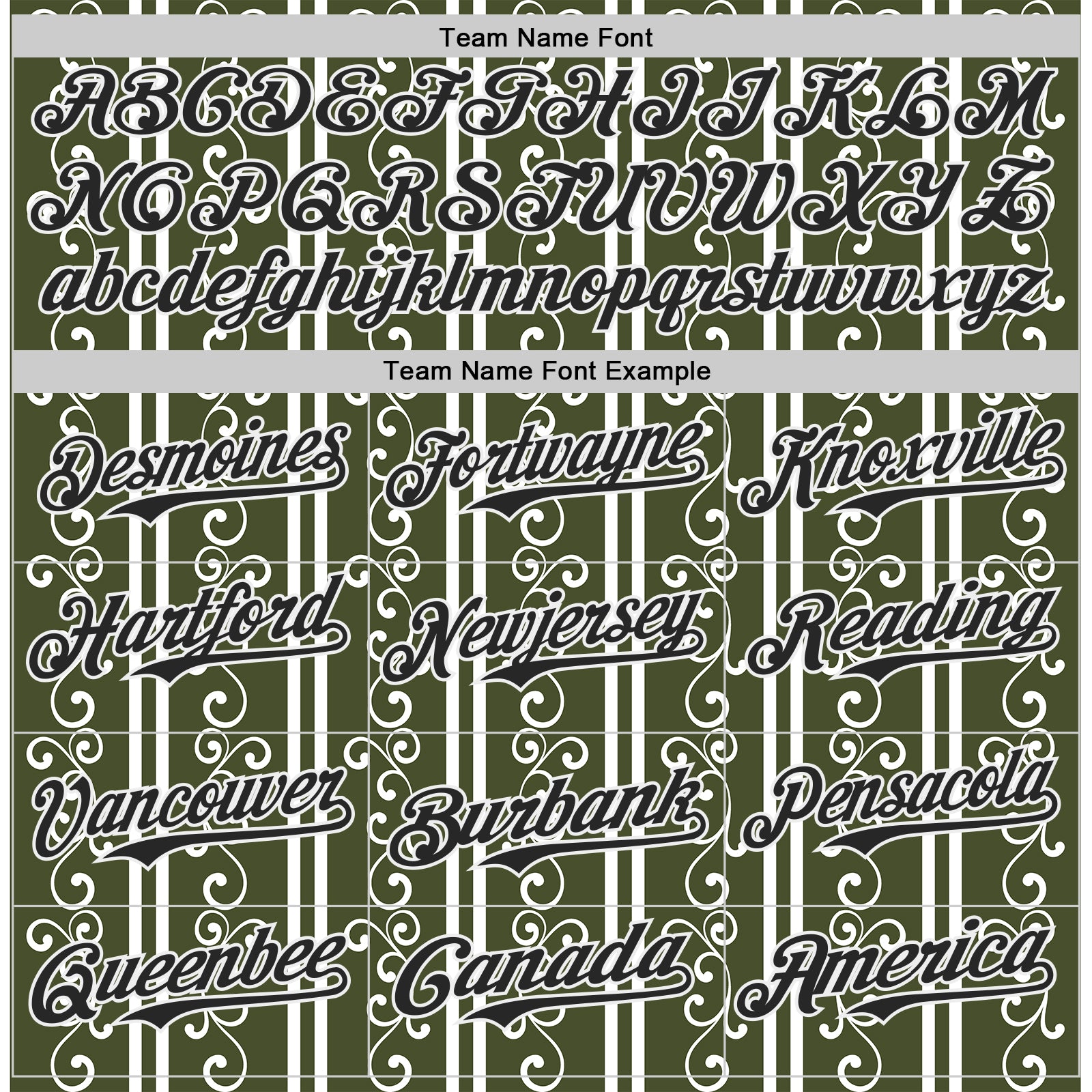 Custom Olive Black-White Baroque Floral Scroll Authentic Baseball Jersey view 4