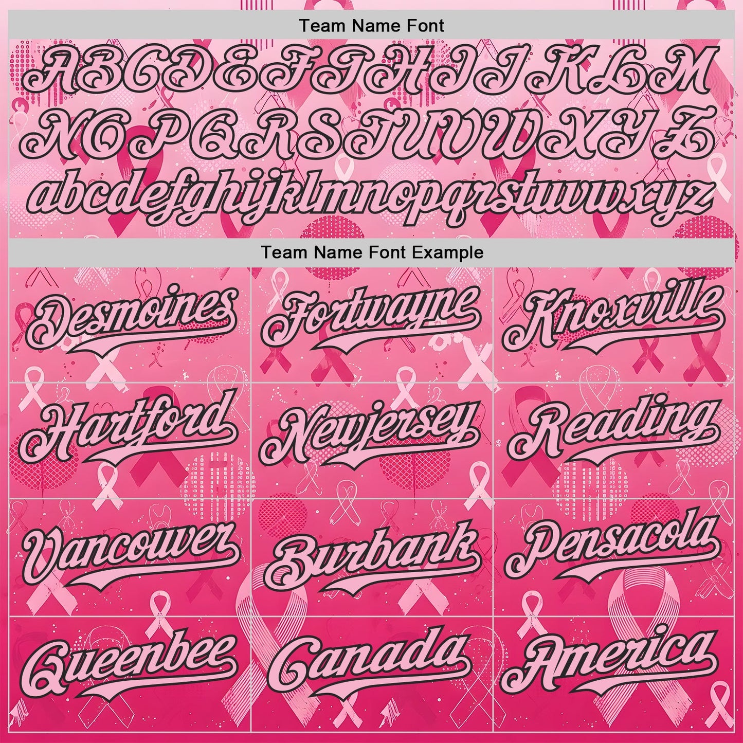 Custom Pink Light Pink-Black Breast Cancer Awareness Pink Ribbon Authentic Baseball Jersey view 4