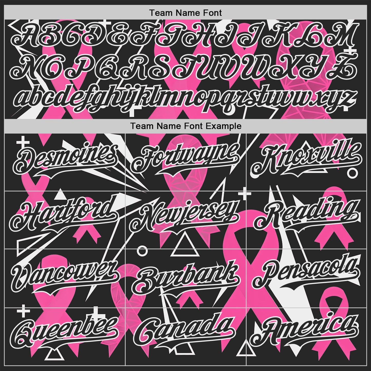 Custom Black Pink-White Breast Cancer Awareness Pink Ribbon Authentic Baseball Jersey view 4