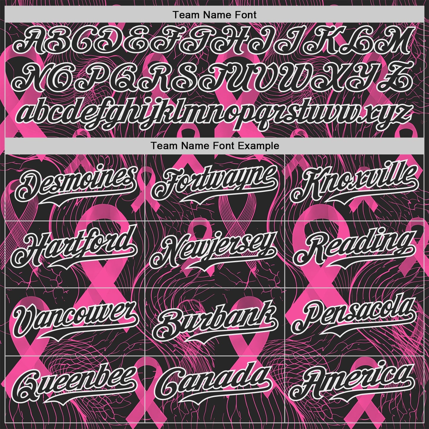 Custom Black Pink-White Breast Cancer Awareness Pink Ribbon Authentic Baseball Jersey view 4
