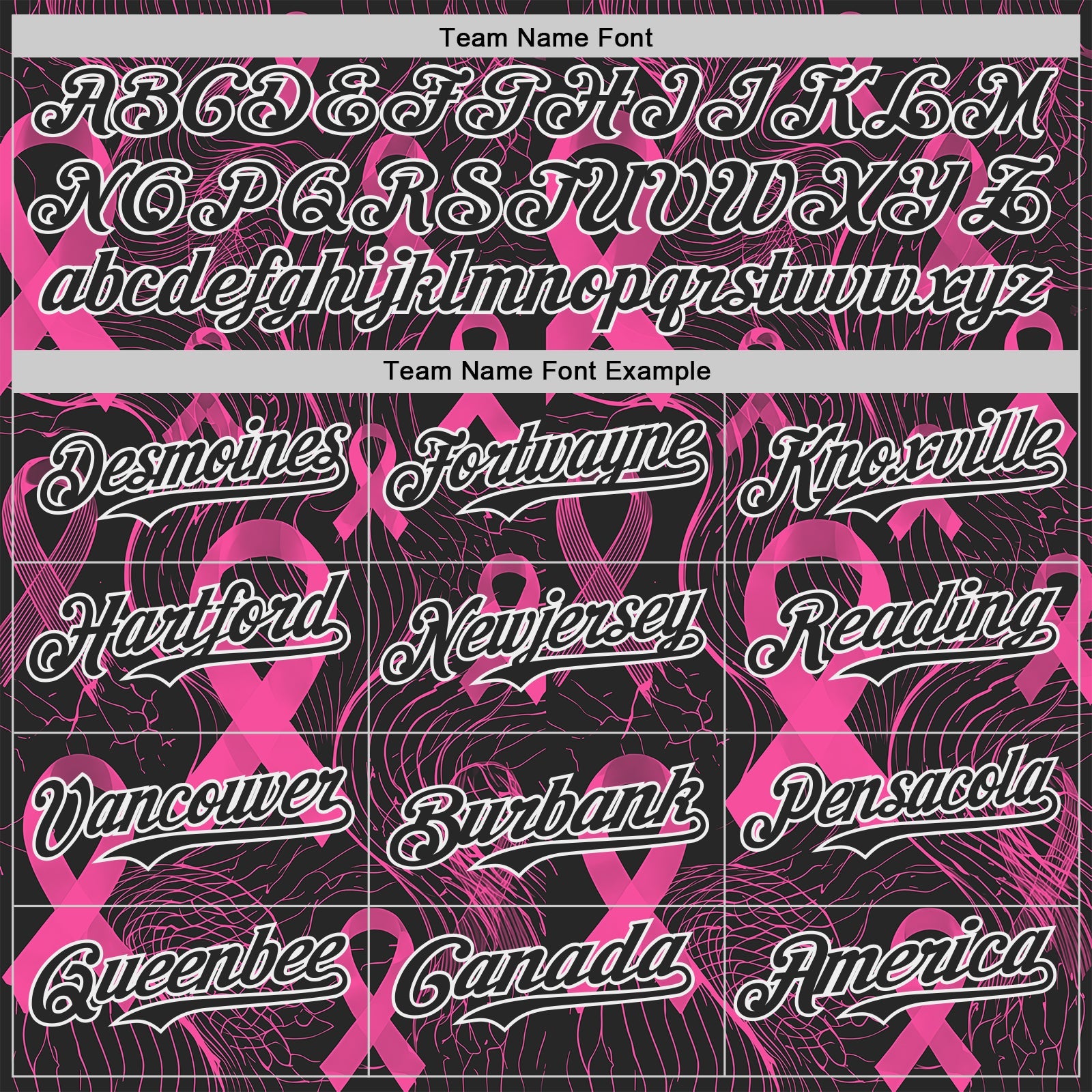 Custom Black Pink-White Breast Cancer Awareness Pink Ribbon Authentic Baseball Jersey view 4