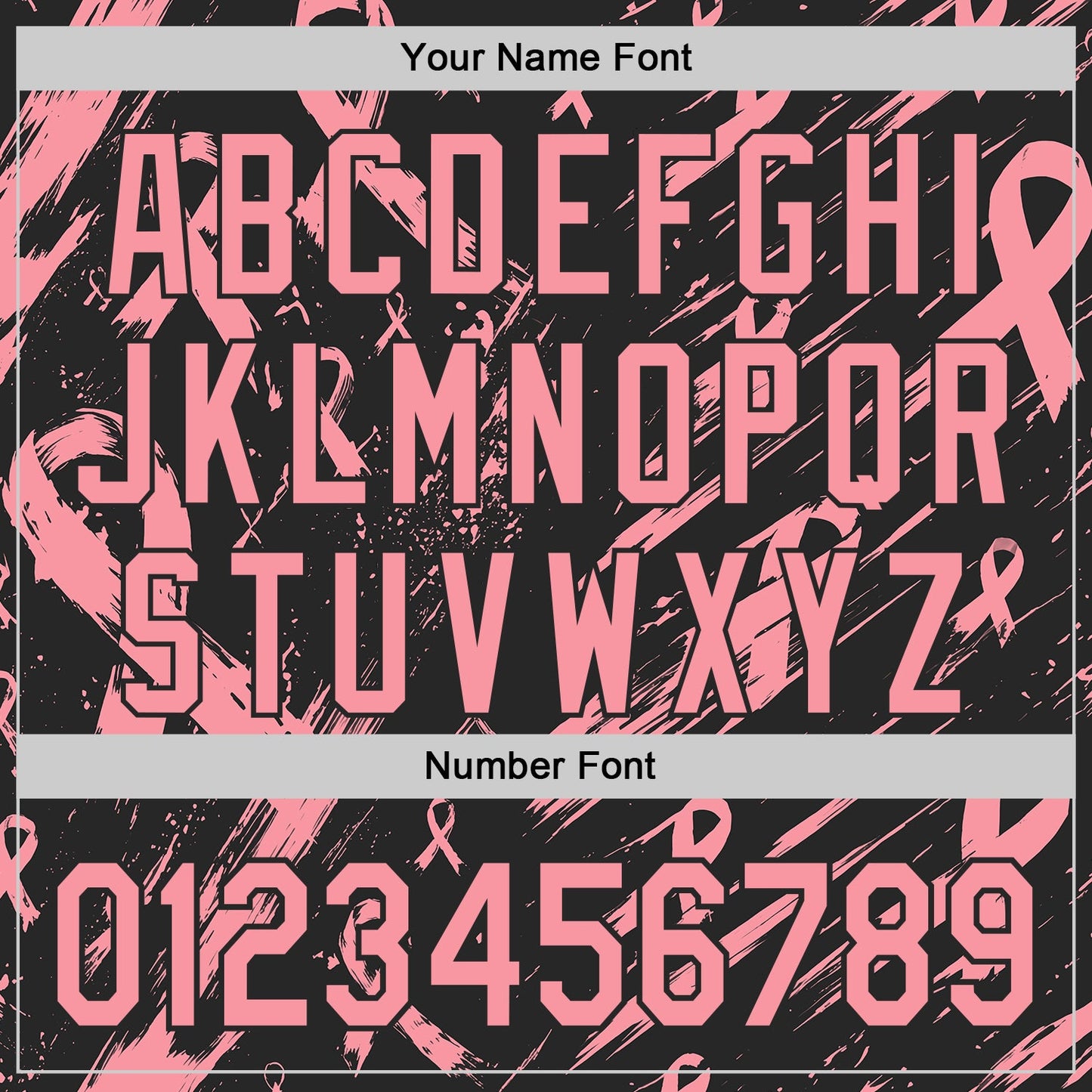 Custom Black-Medium Pink Breast Cancer Awareness Fight Pink Ribbon Authentic Baseball Jersey view 5