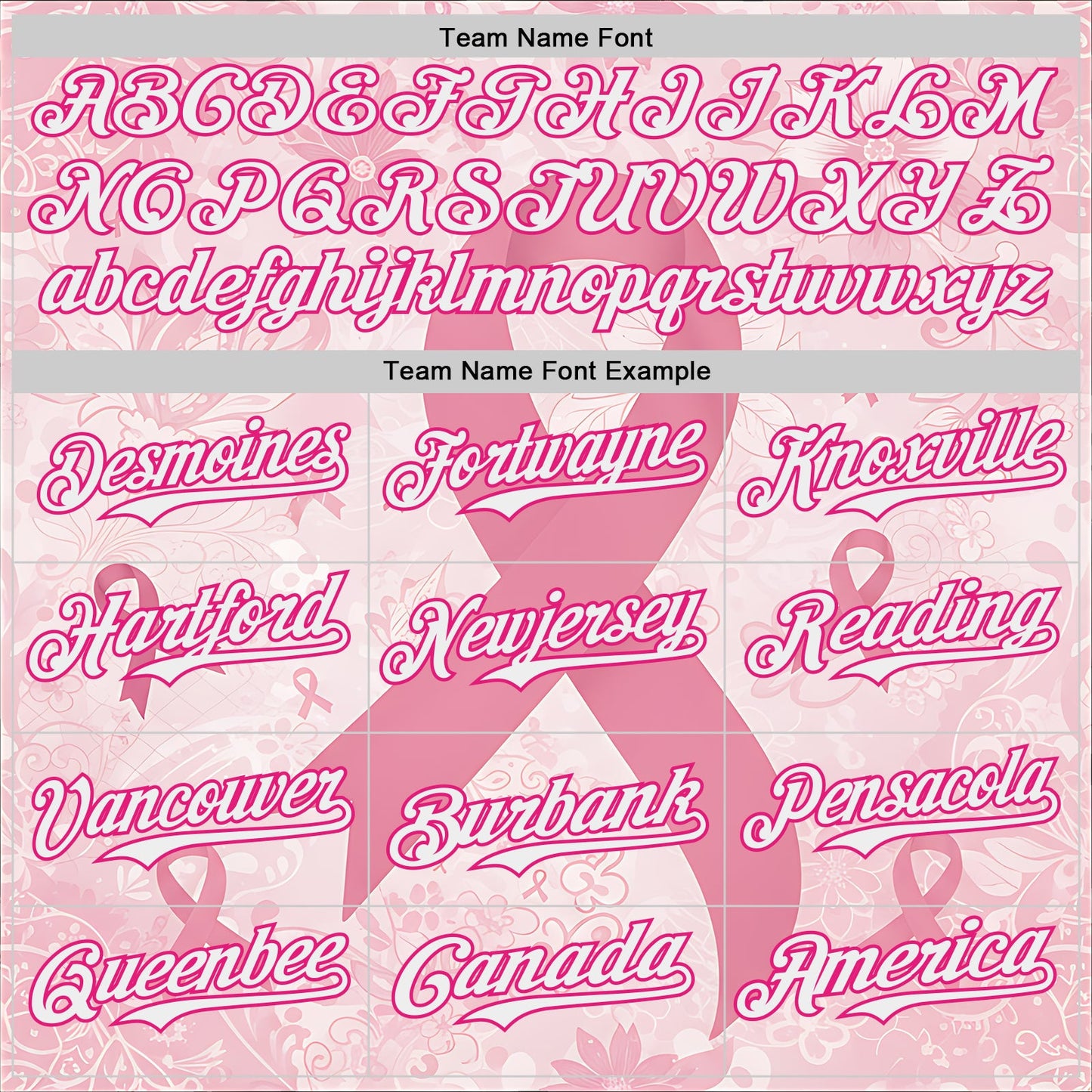 Custom Light Pink White-Hot Pink Breast Cancer Awareness Pink Ribbon Floral Authentic Baseball Jersey view 4