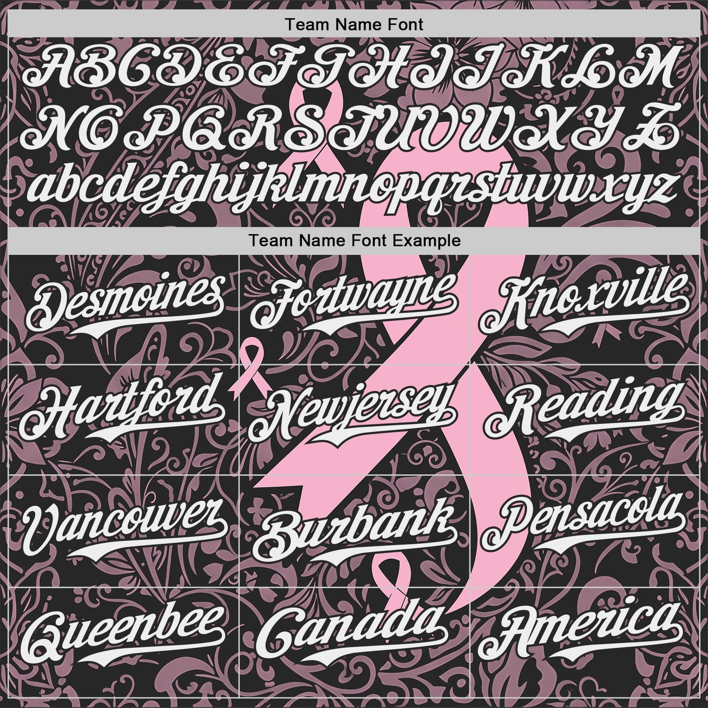 Custom Black White-Pink Breast Cancer Awareness Pink Ribbon Floral Authentic Baseball Jersey view 4