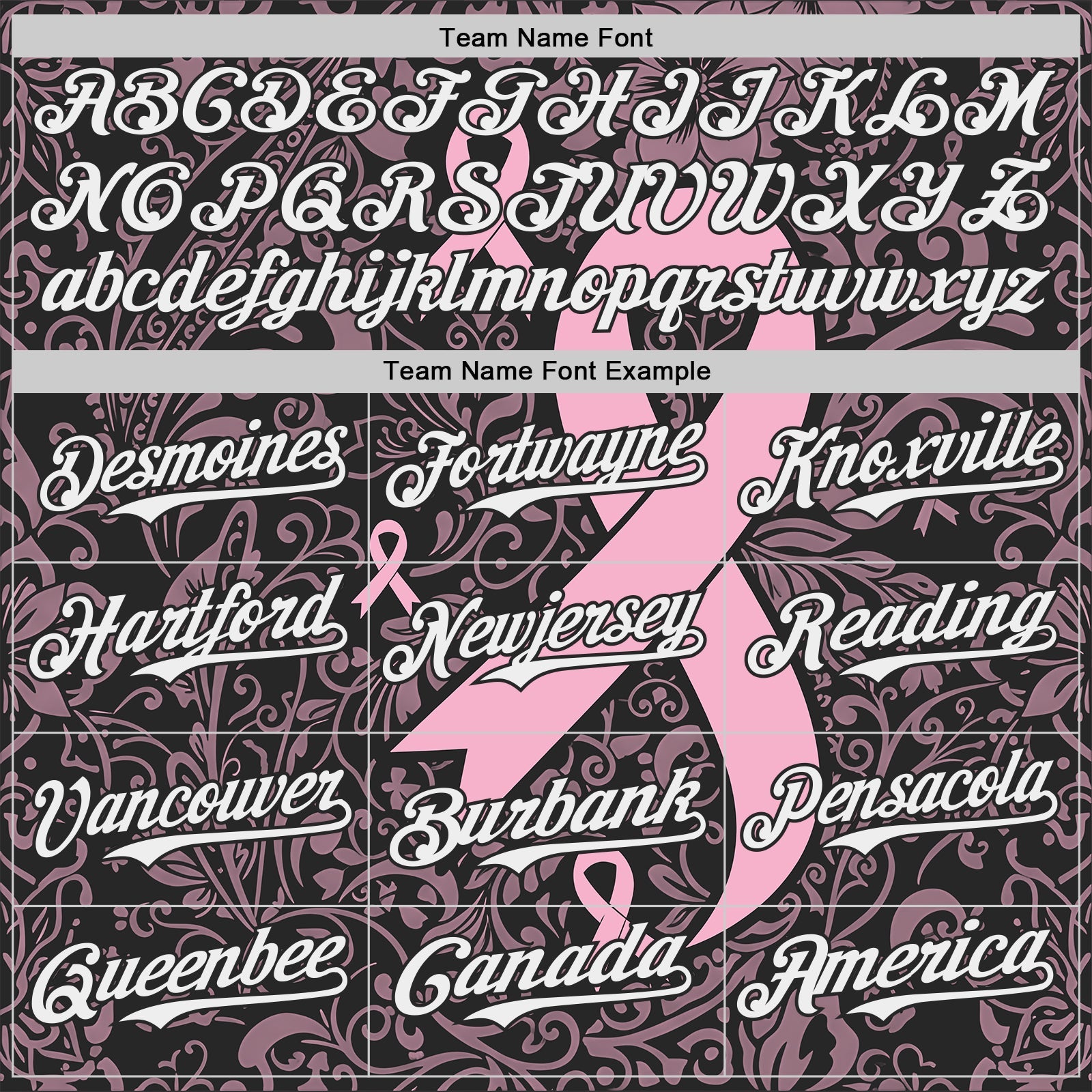 Custom Black White-Pink Breast Cancer Awareness Pink Ribbon Floral Authentic Baseball Jersey view 4