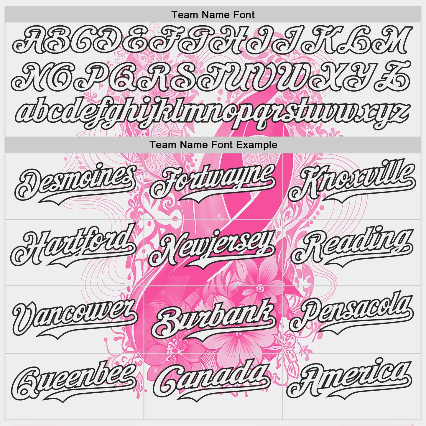 Custom White Pink-Black Breast Cancer Awareness Pink Ribbon Floral Authentic Baseball Jersey view 4