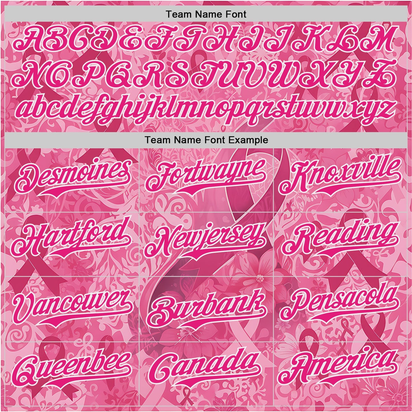 Custom Pink Hot Pink-White Breast Cancer Awareness Pink Ribbon Floral Authentic Baseball Jersey view 4