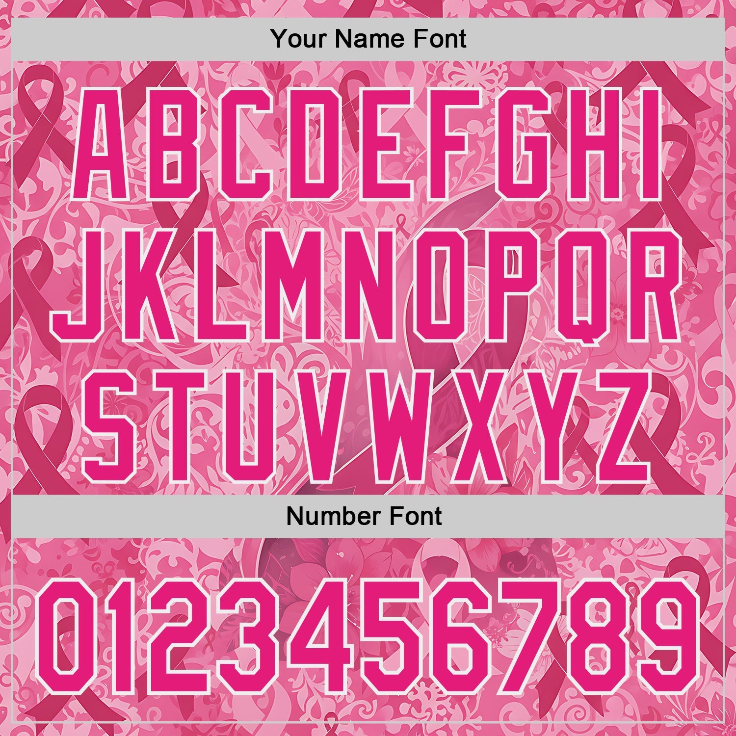 Custom Pink Hot Pink-White Breast Cancer Awareness Pink Ribbon Floral Authentic Baseball Jersey view 5