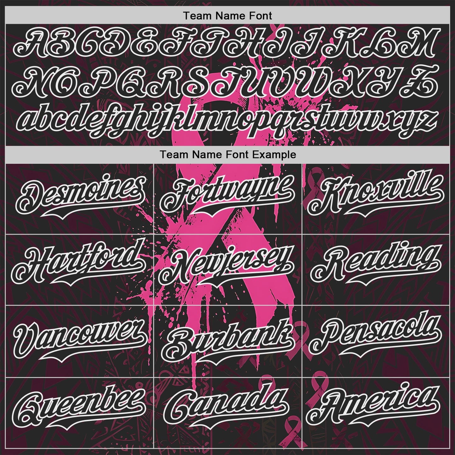 Custom Black Red-White Breast Cancer Awareness Fight Pink Ribbon Authentic Baseball Jersey view 4