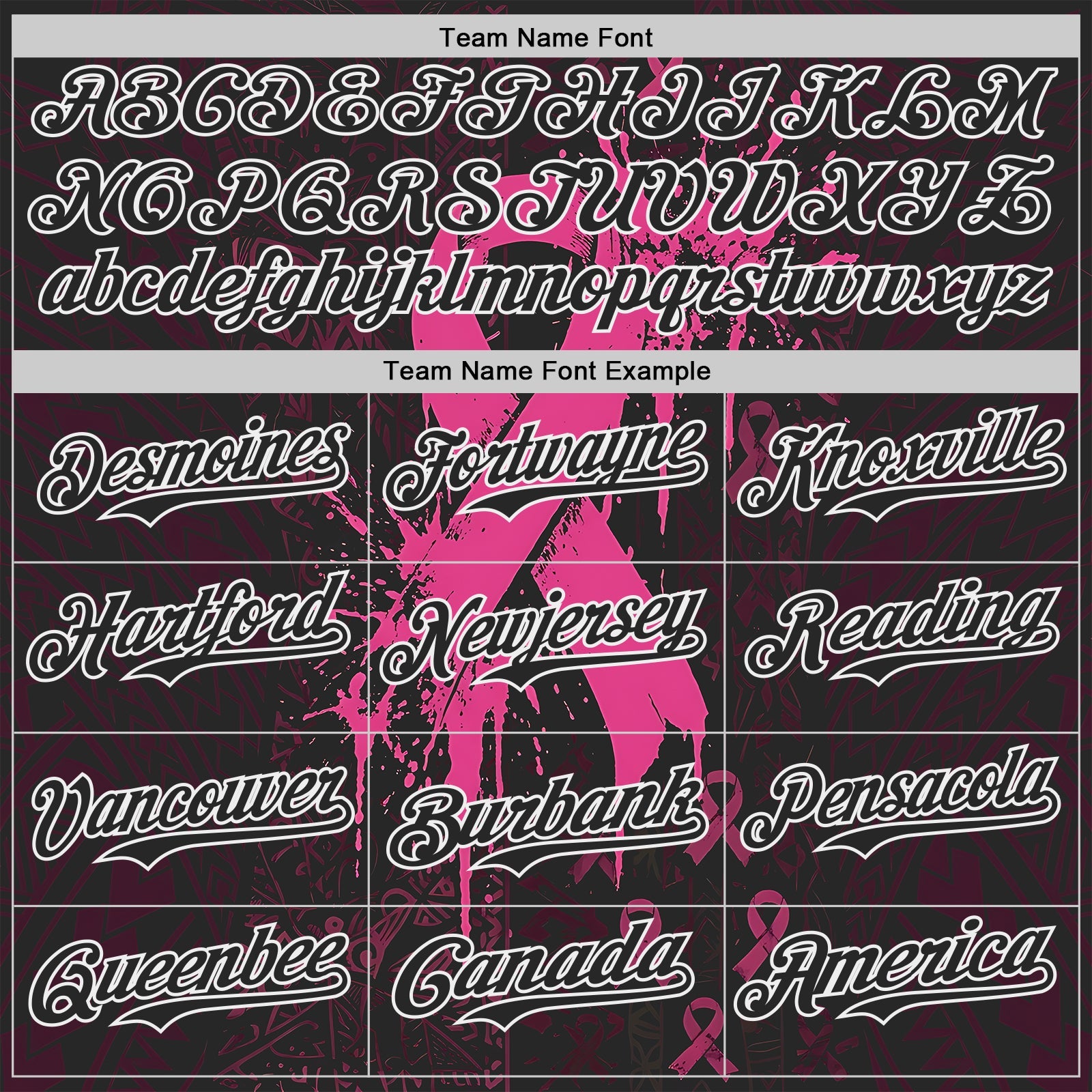 Custom Black Red-White Breast Cancer Awareness Fight Pink Ribbon Authentic Baseball Jersey view 4