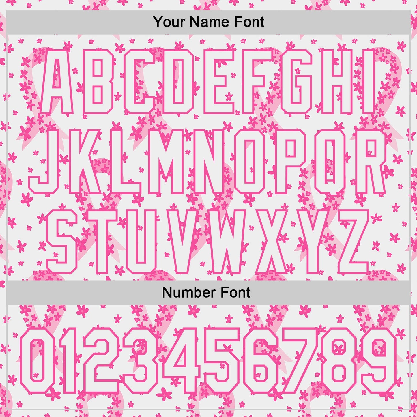 Custom White-Pink Breast Cancer Awareness Pink Ribbon Floral Authentic Baseball Jersey view 5
