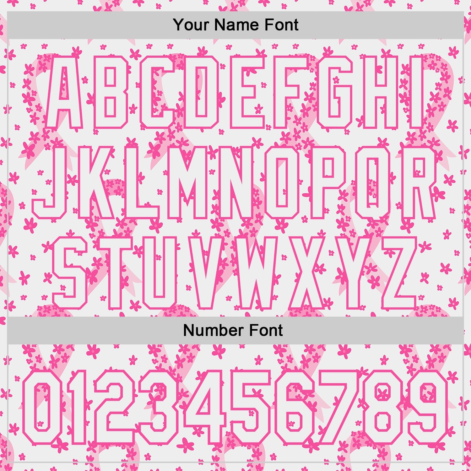 Custom White-Pink Breast Cancer Awareness Pink Ribbon Floral Authentic Baseball Jersey view 5