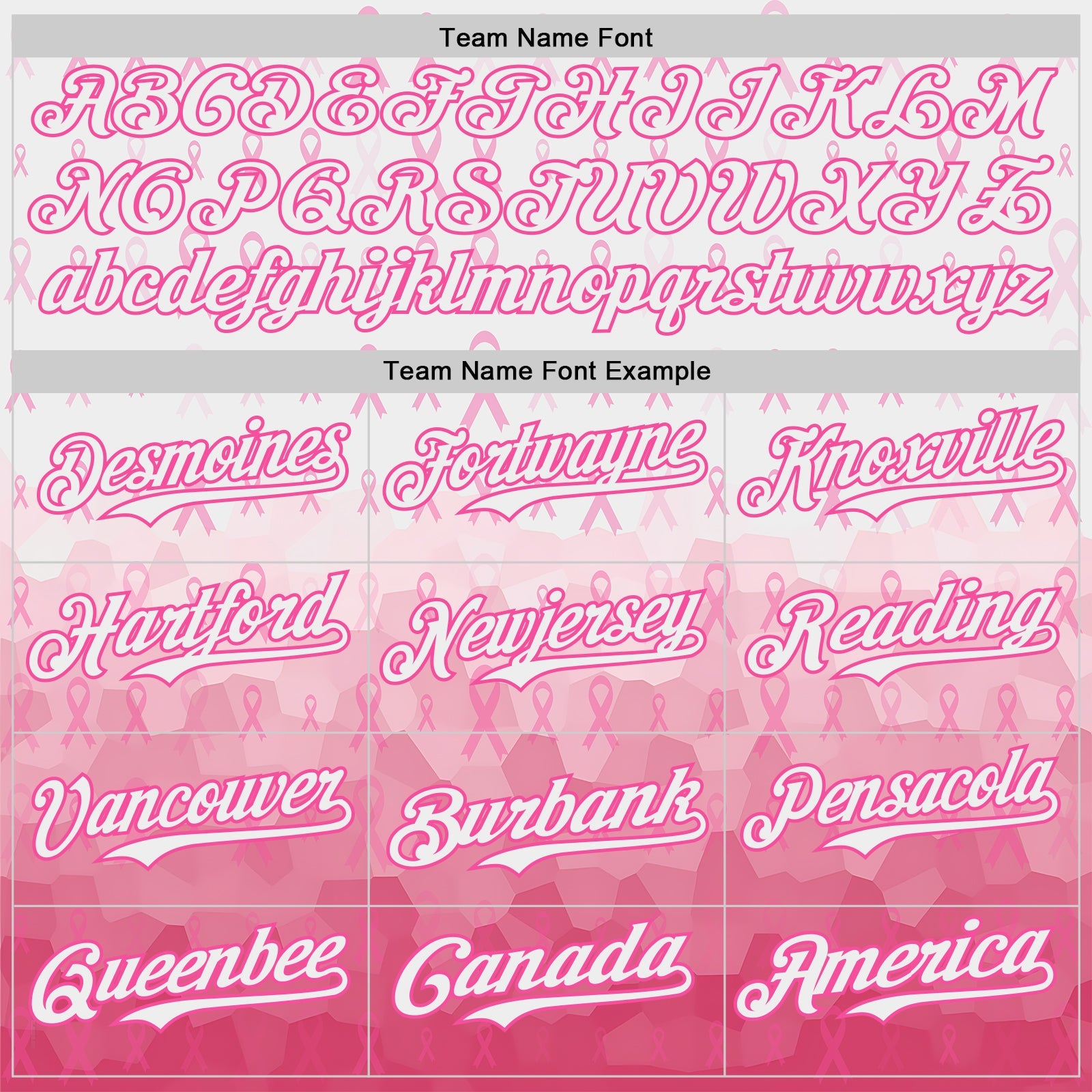 Custom White-Pink Breast Cancer Awareness Pink Ribbon Gradient Authentic Baseball Jersey view 4