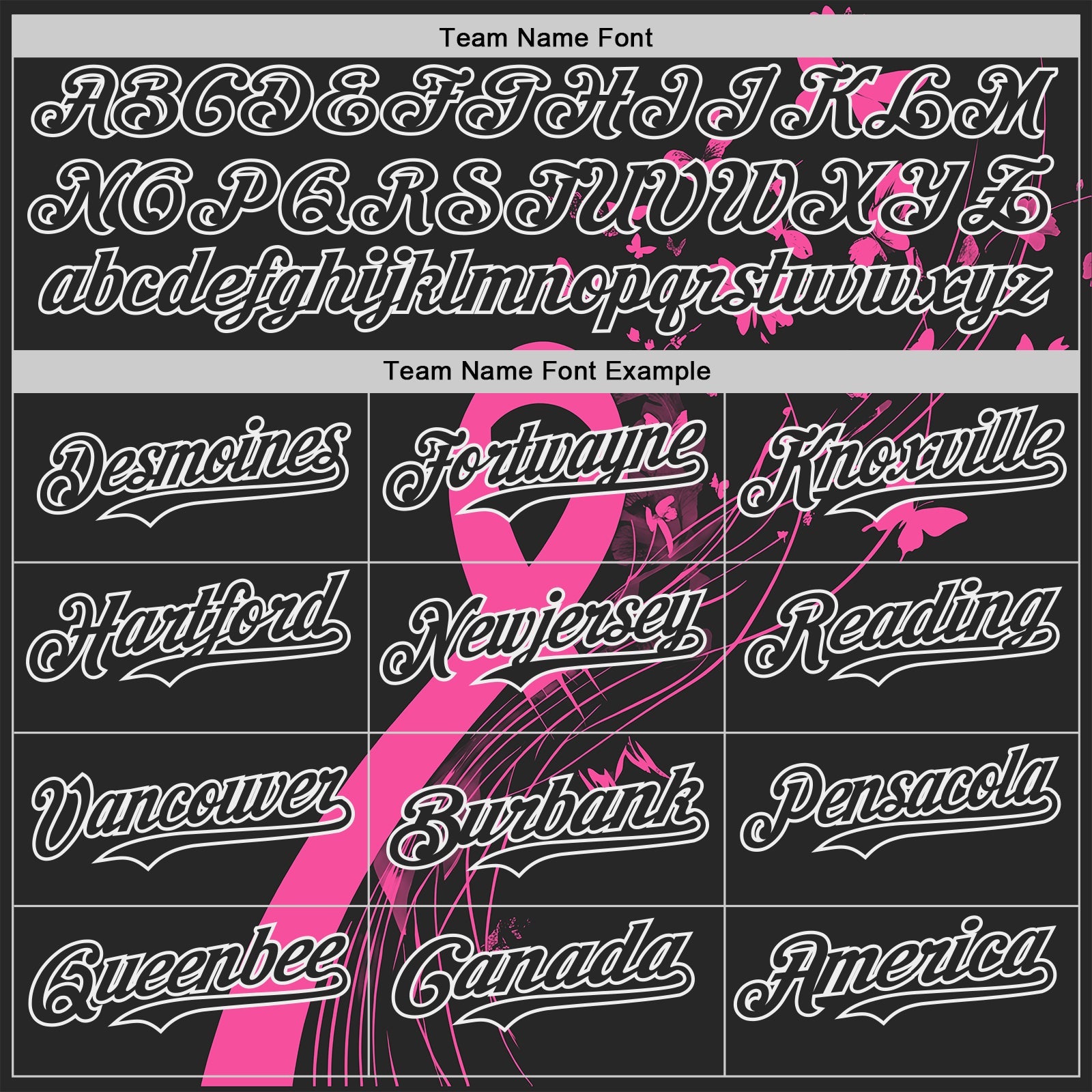 Custom Black Pink-White Breast Cancer Awareness Fight Pink Ribbon Butterfly Authentic Baseball Jersey view 4