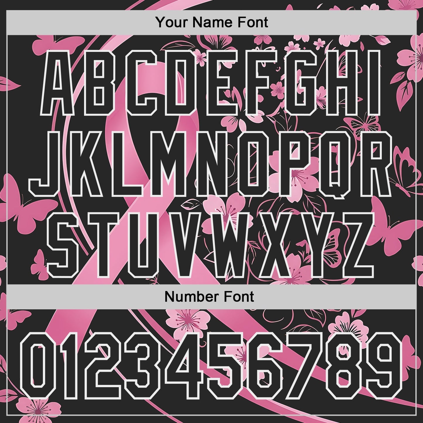 Custom Black Pink-White Breast Cancer Awareness Pink Ribbon Floral Authentic Baseball Jersey view 5