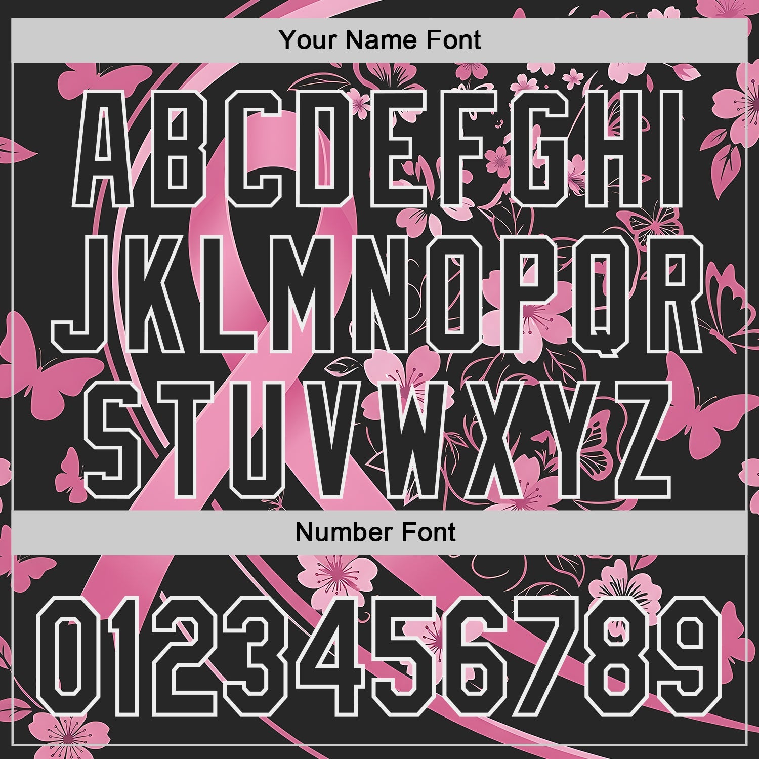 Custom Black Pink-White Breast Cancer Awareness Pink Ribbon Floral Authentic Baseball Jersey view 5
