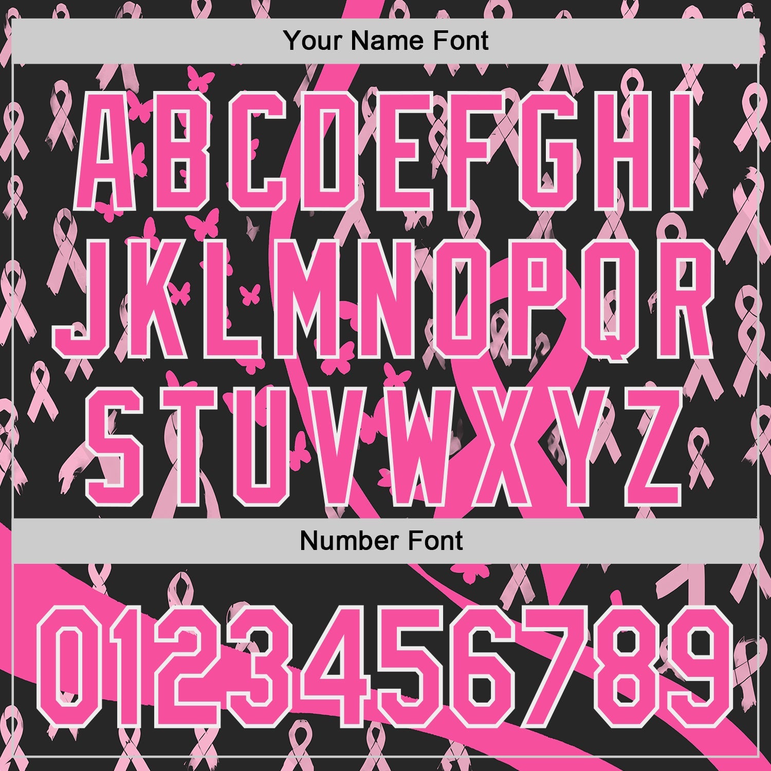 Custom Black Pink-White Breast Cancer Awareness Pink Ribbon Butterfly Authentic Baseball Jersey view 5