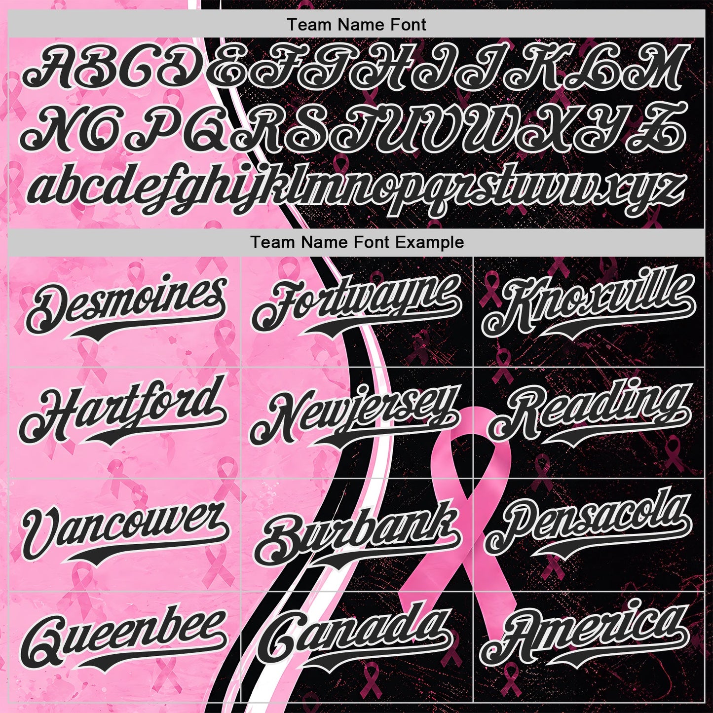 Custom Black Pink-White Breast Cancer Awareness Pink Ribbon Authentic Baseball Jersey view 4