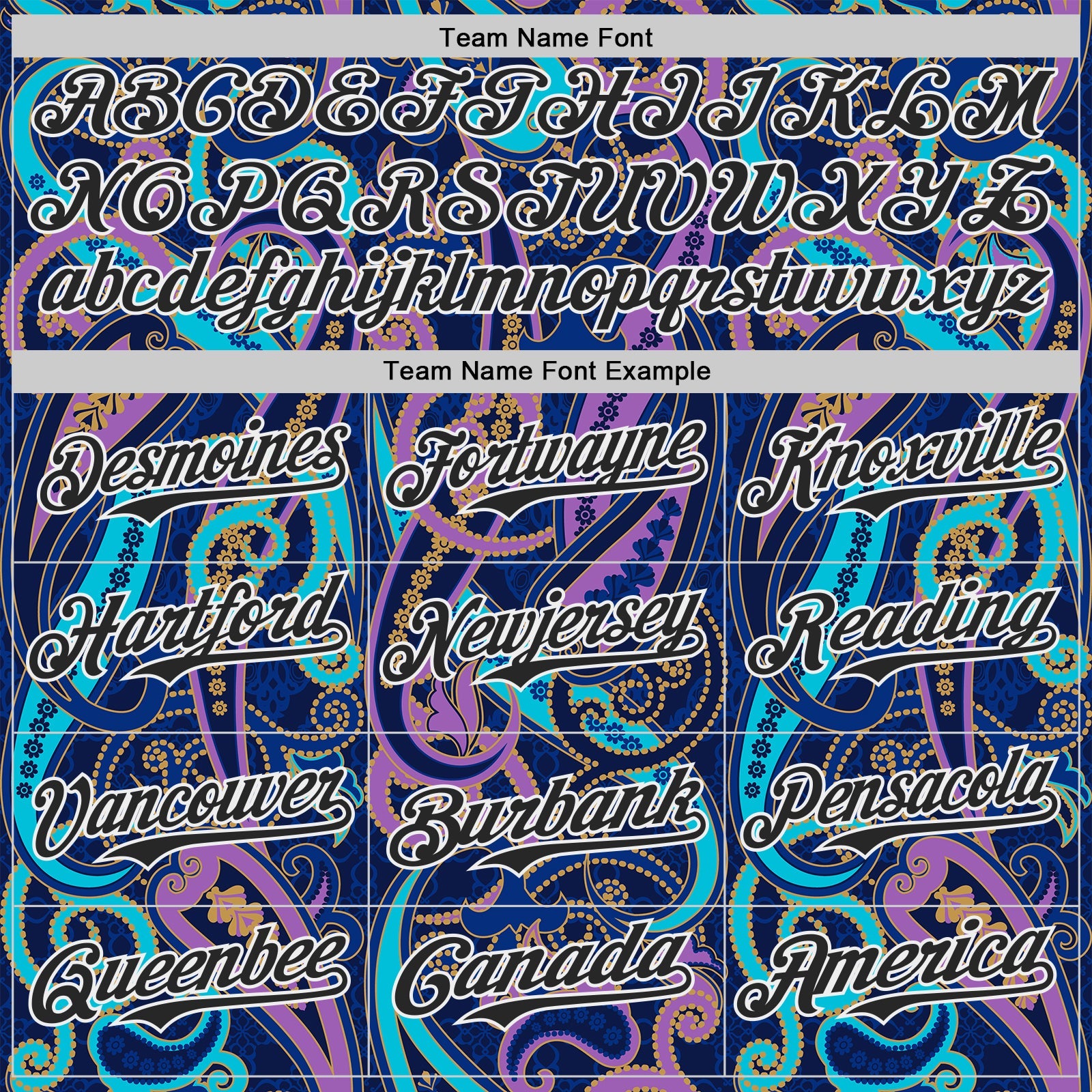 Custom Navy Black Purple Blue-White Burning Man Paisley Bandana Rave Authentic Baseball Jersey view 4