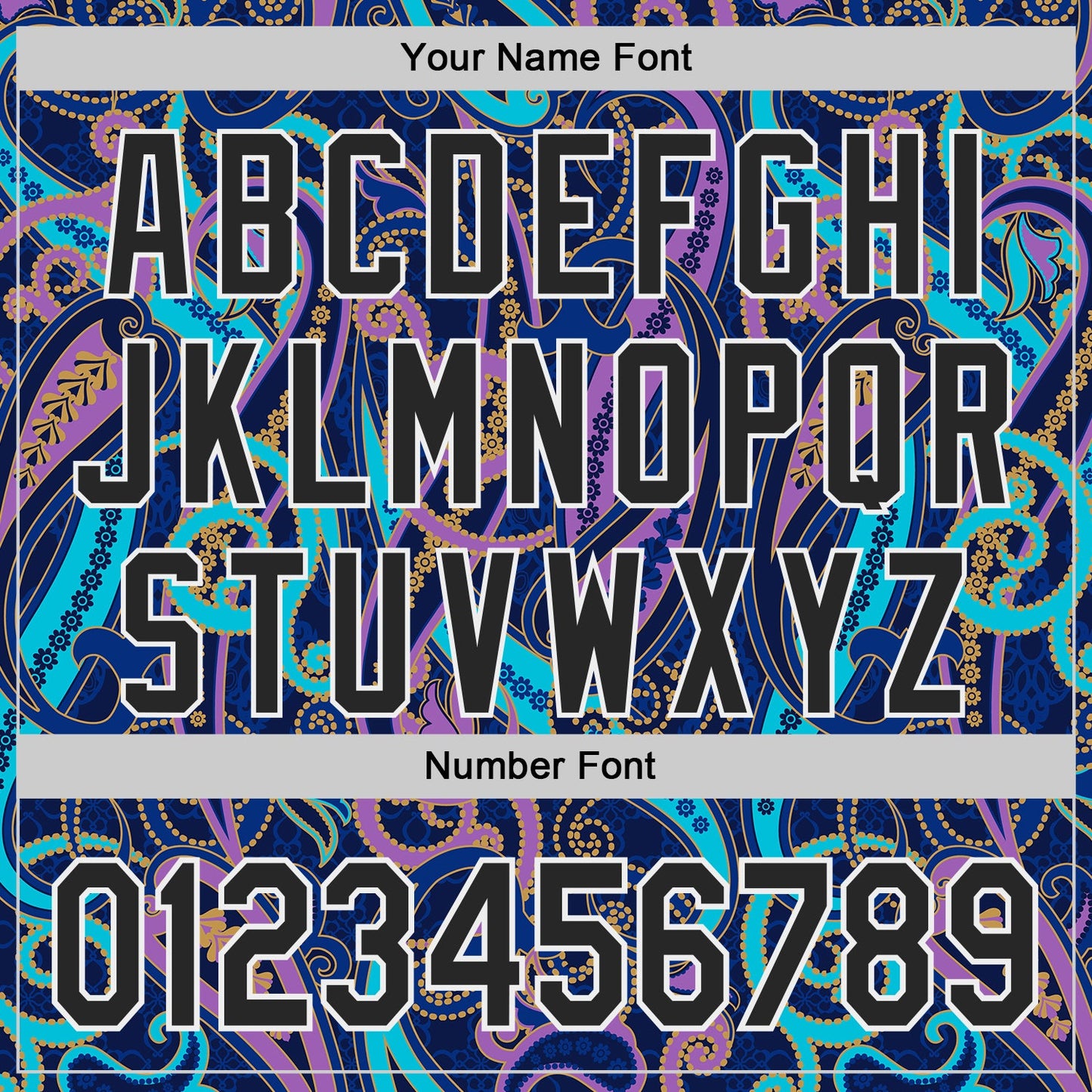 Custom Navy Black Purple Blue-White Burning Man Paisley Bandana Rave Authentic Baseball Jersey view 5