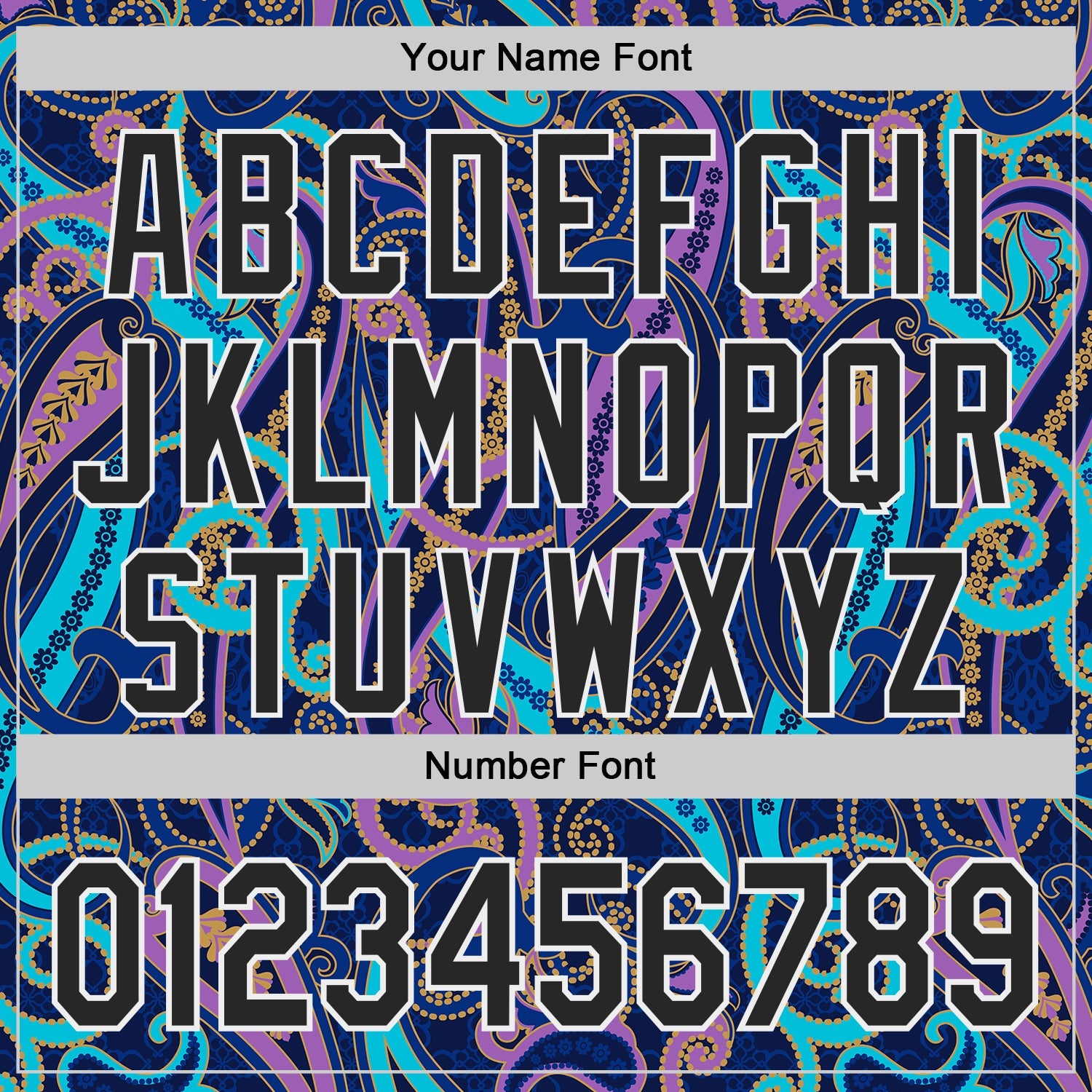 Custom Navy Black Purple Blue-White Burning Man Paisley Bandana Rave Authentic Baseball Jersey view 5